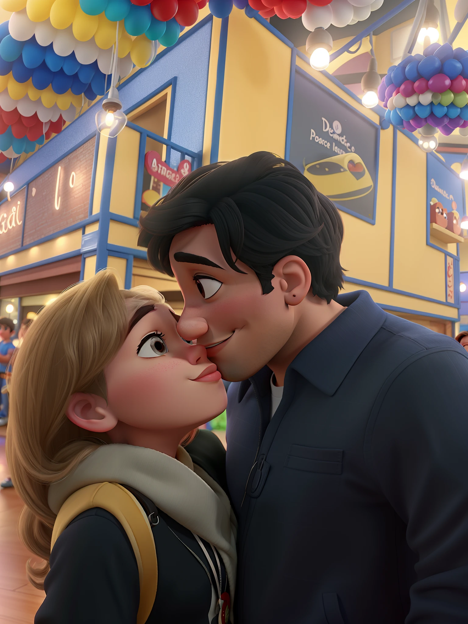 Namorados se beijando bonecos pixar disney