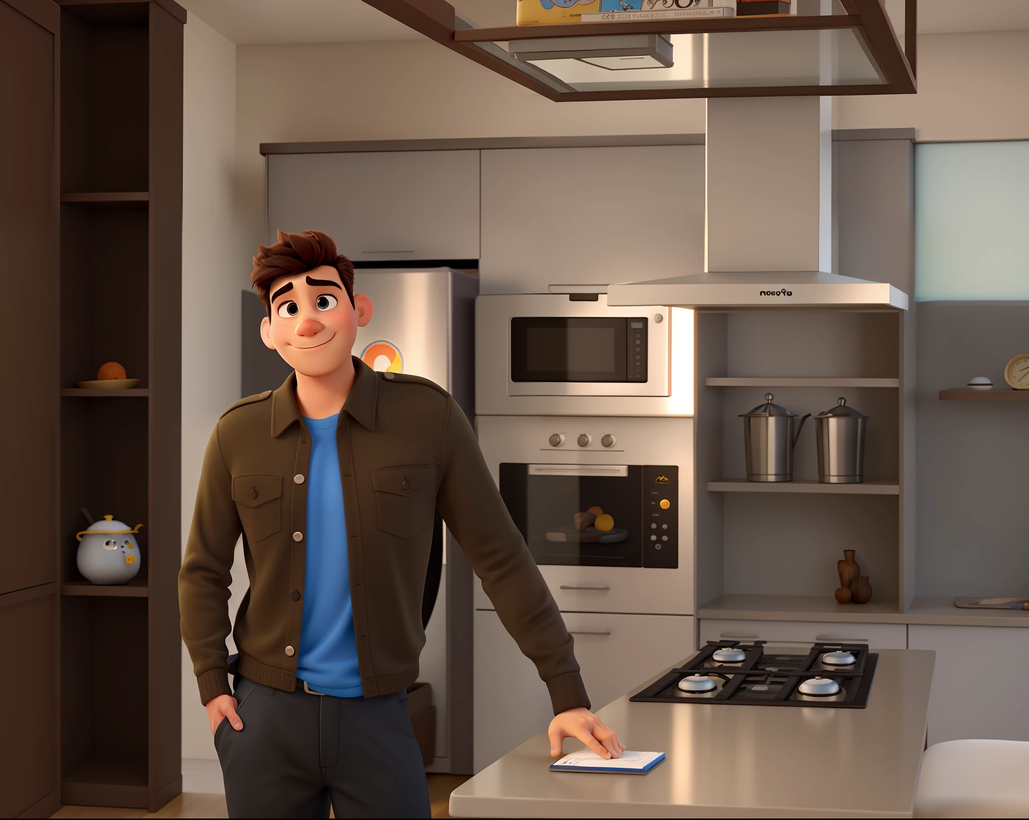 um homen estilo disney pixar, alta qualidade. melhor qualidade