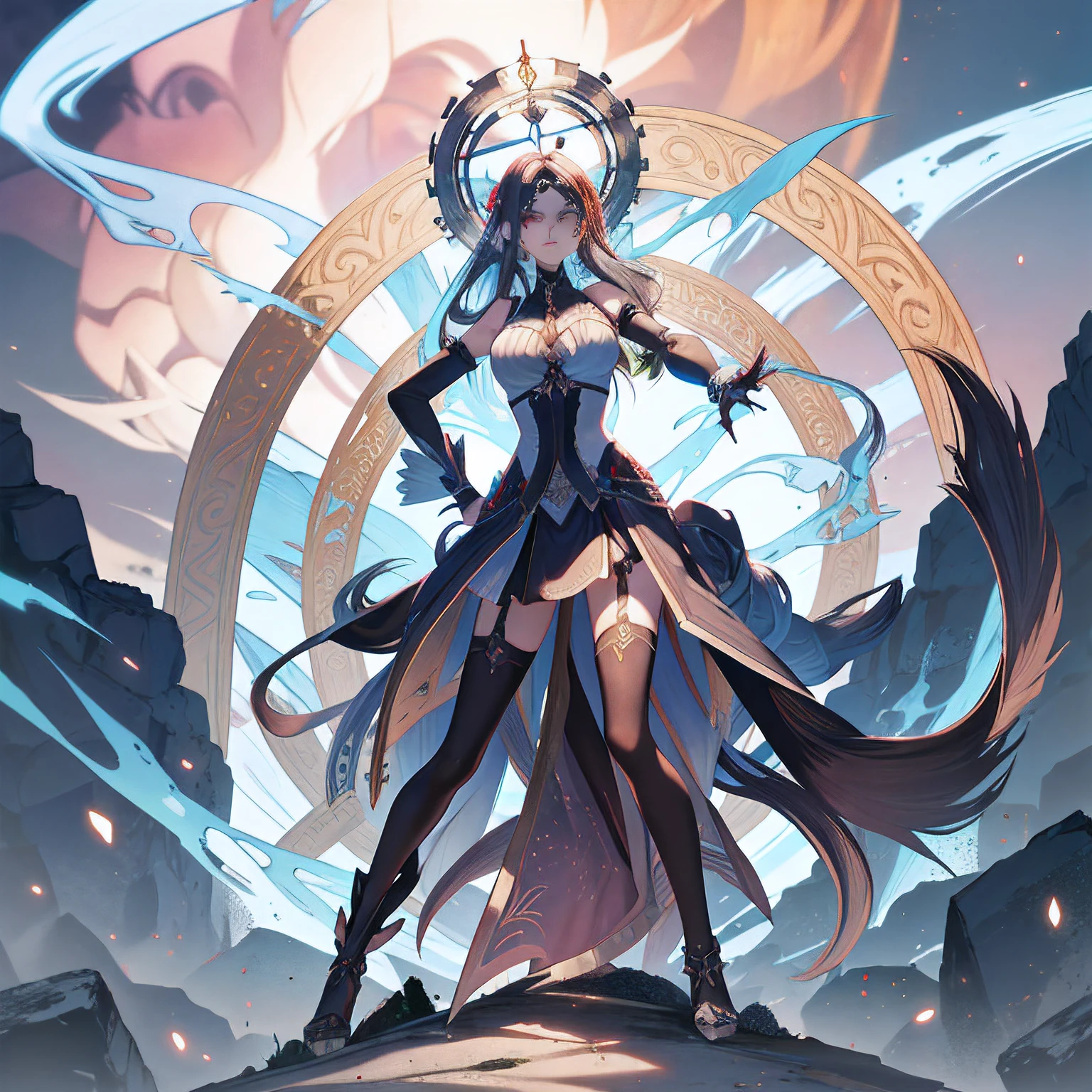 mulher, cabelos loiros, olhos azuis, nariz afilado, ultra detalhado, rosto estilo anime