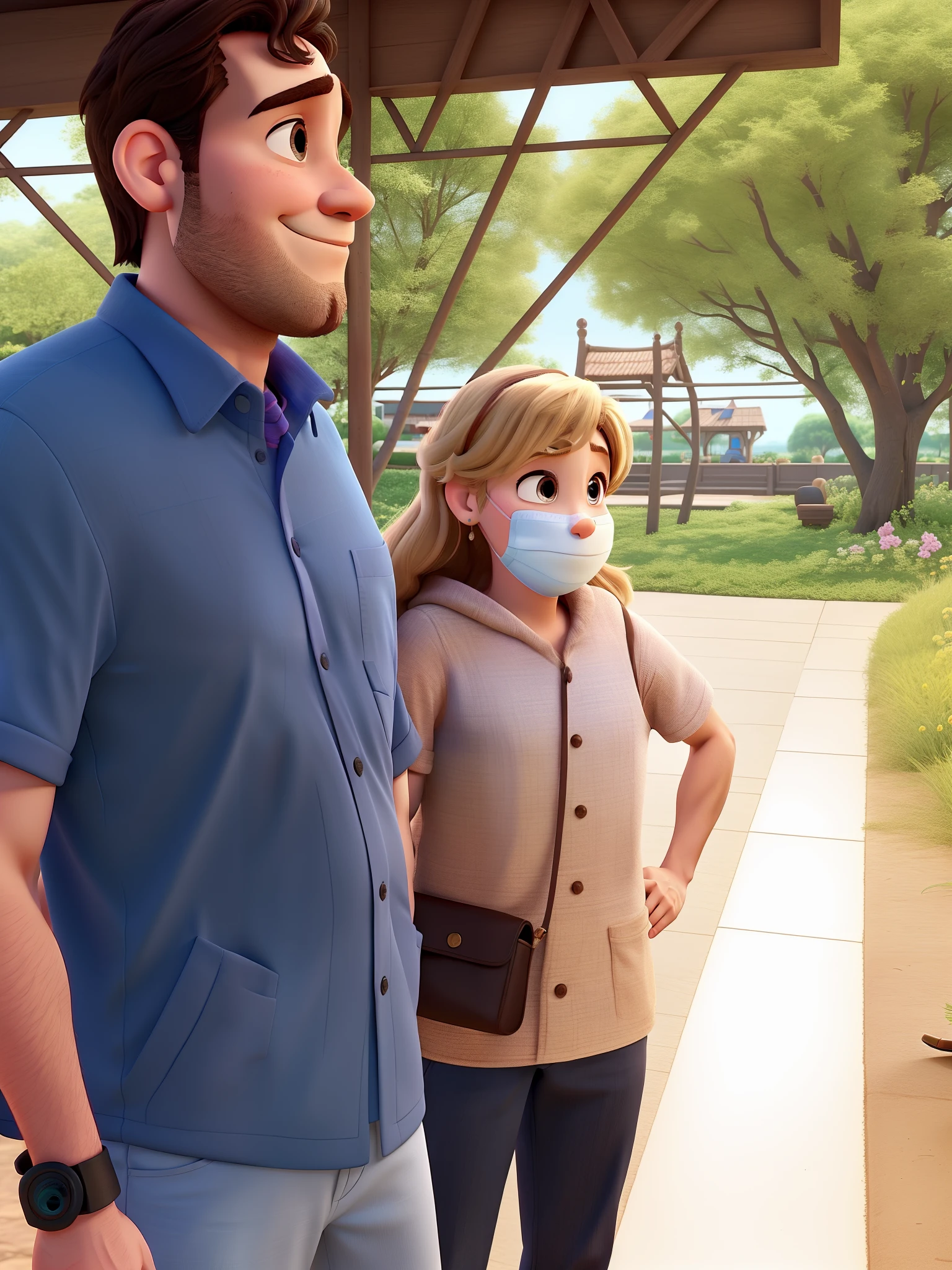 A Man and a Woman Lady Mother Disney Pixar Style, alta qualidade, melhor qualidade