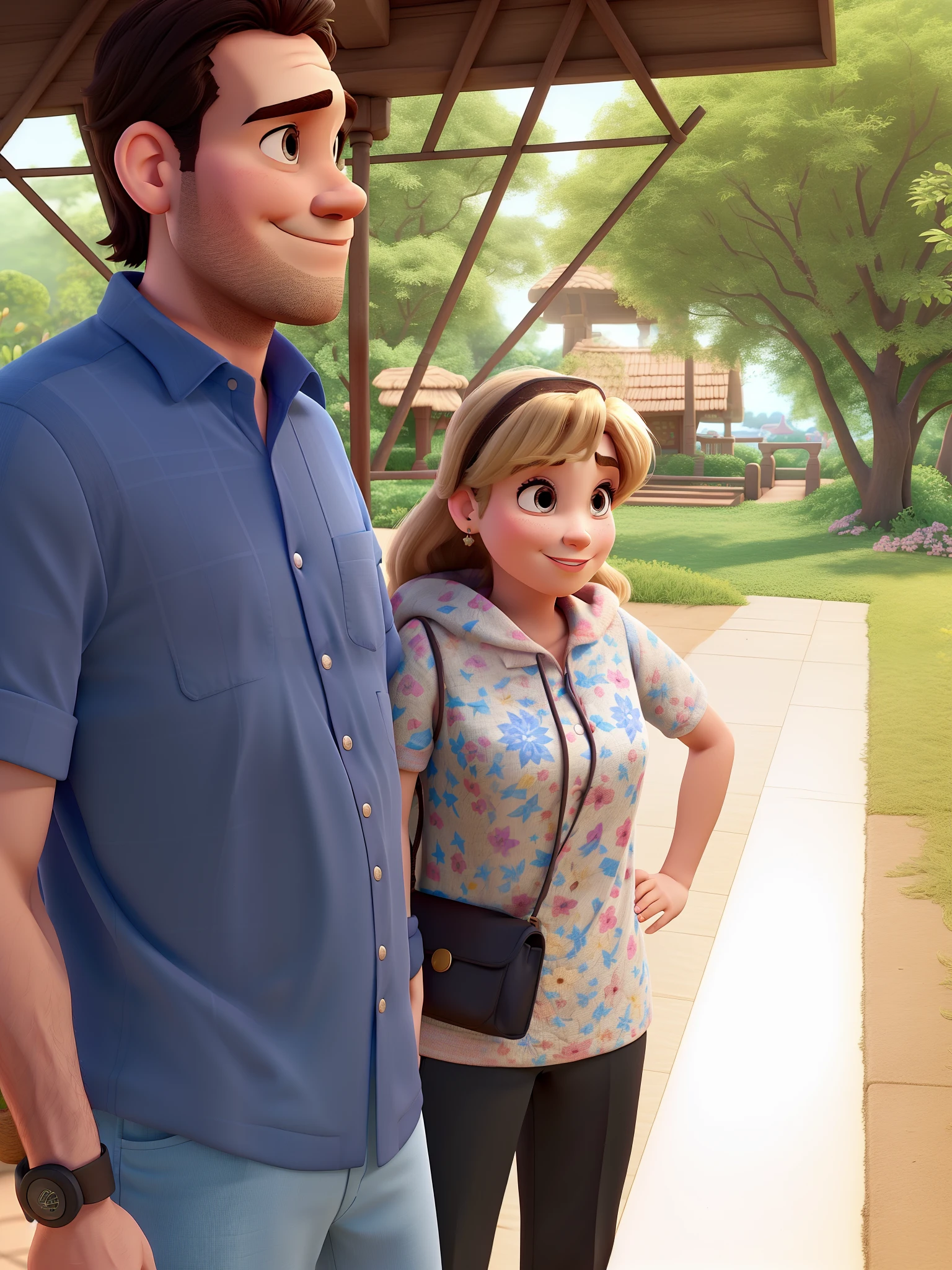 A Man and a Woman Lady Mother Disney Pixar Style, alta qualidade, melhor qualidade