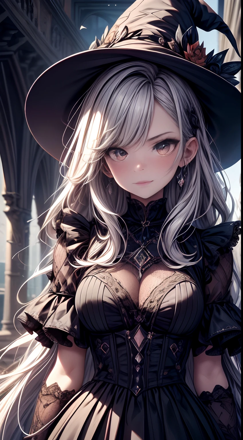 (Best quality,A high resolution,Masterpiece:1.2),Ultra-detailed,Realistic:1.37,Portrait,canvas,Painting,Studio lighting,Sharp focus,Vivid colors,Bokeh,Lively brushstrokes,Texture details,Subtle shadows,Impeccable proportions,Meticulously crafted,Perfect execution,Emotional coloring,Expressive faces,natural skin tones,Delicate lighting,Sublime ingredients,Intricate details,Splendid atmosphere,Evocative,Impressive depth,exquisite craft,Subtle nuances,Timeless beauty,Radiant hair,dramatic contrast,Mesmerizing textures,impressionistic landscapes,Brilliant color palette,emotional impact,haunting,fine art,Superb technique,Detached elegance,Awe-inspiring,Circle of Minds,1girll,Spooky Grin,pale white face,Jack-o'-lantern in hand,Worn-out witch hat,Skull patterned clothing,Countless jack-o-lanterns,Bare trees,Flying swarm of bats,eerie moonlight