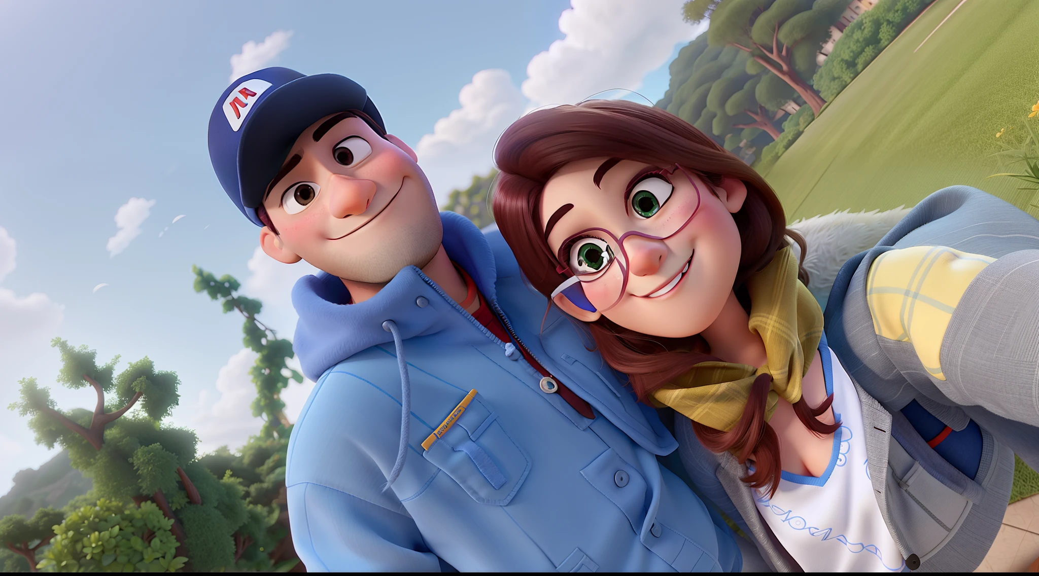 um casal estilo pixar, melhor qualidade