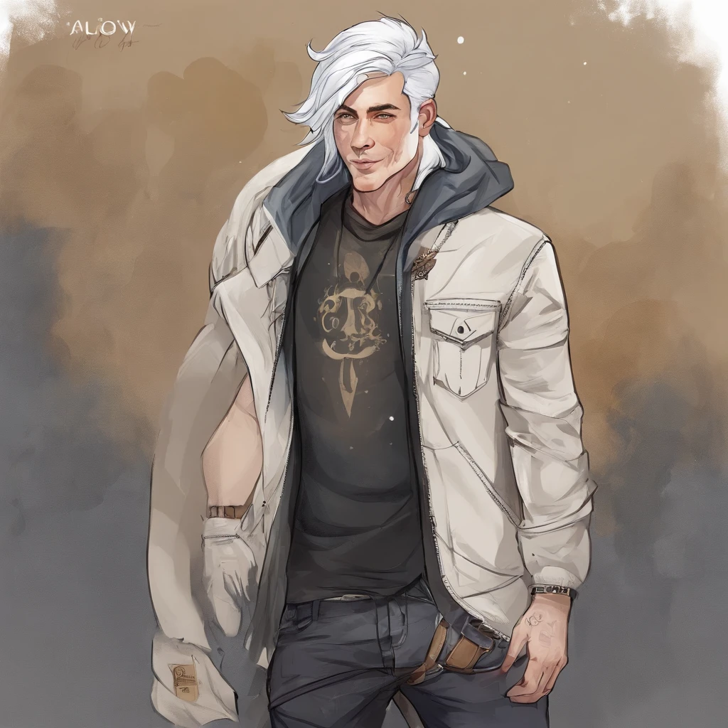 male, Short, has Long white hair, has wolf ears, has wolf tail, has blue eyes, wearing denim short shorts, thigh high fishnets, black combat boots, wearing cropped black hoodie, flat chest, super flat chest, solo femboy, only one femboy ((FLAT CHEST)) (ALONE)(SOLO) Alone, solo, wide hips, thicc thighs, male, is male