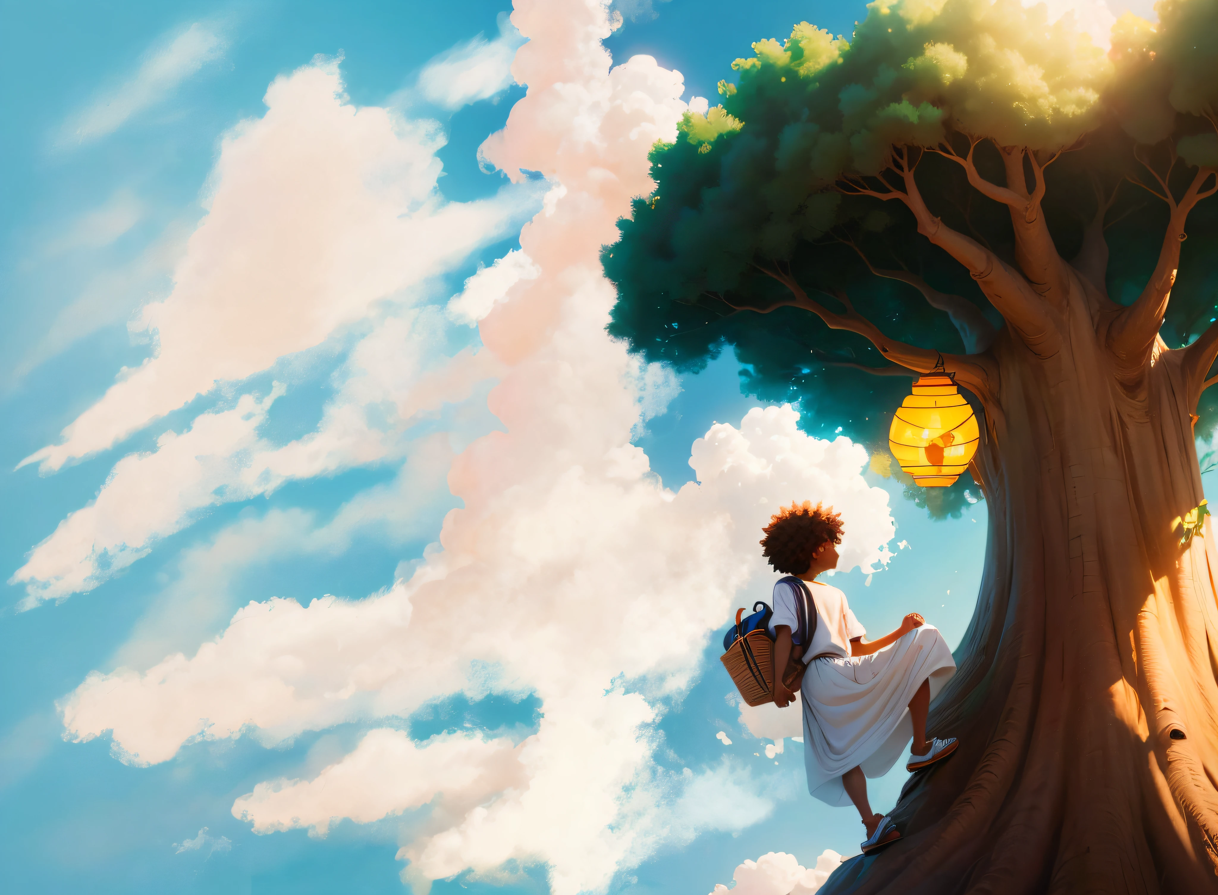 disney pixar illustration, afro preteen boy, face not visible, back head only, copy exact same everything, best quality ever, no change