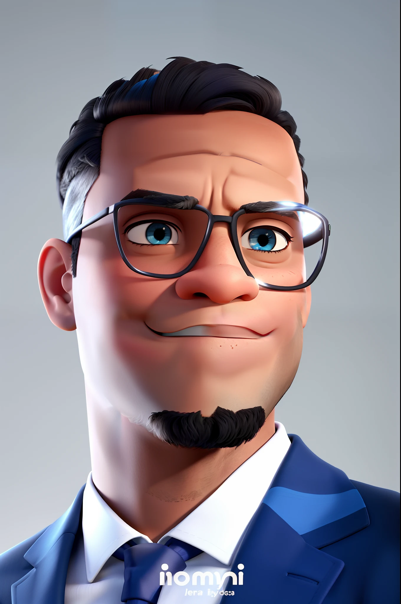 Um homem negro com terno azul , Estilo Disney Pixar , alta qualidade melhor qualidade.