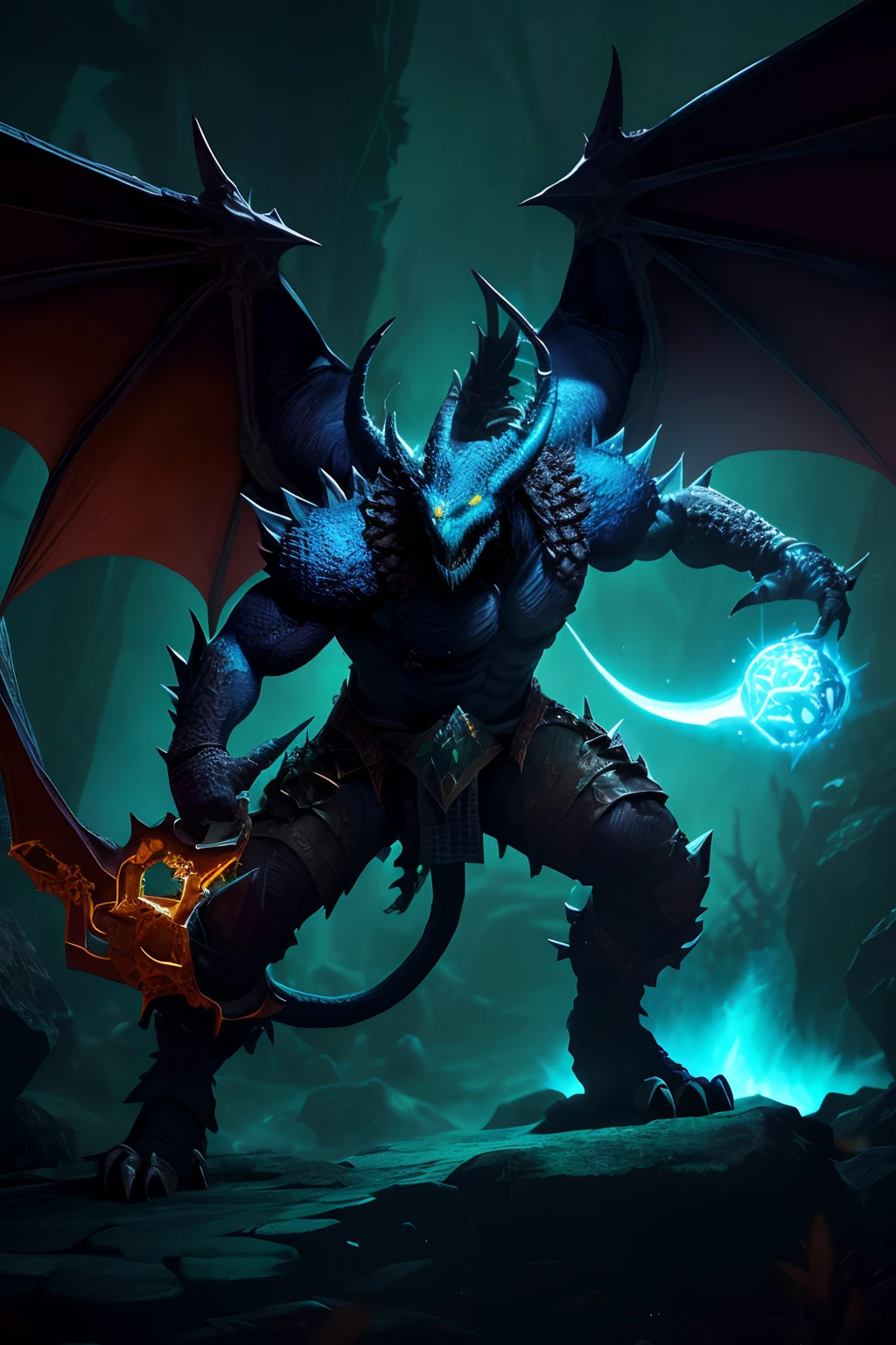 (papel de parede 8k extremamente detalhado), An average photo of a dark dragon necromancer, intrincado, alto detalhe, Dramatic