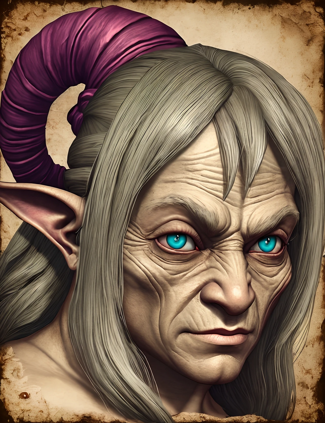 Elder Scrolls Goblin, Renaissance portrait --auto --s2
