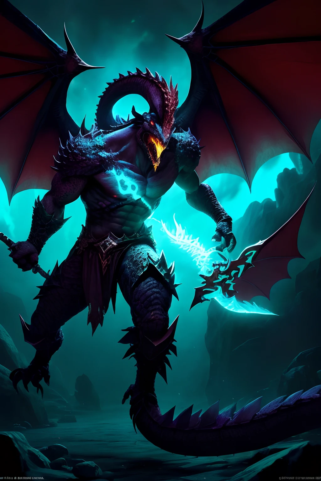 (papel de parede 8k extremamente detalhado), An average photo of a dark dragon necromancer, intrincado, alto detalhe, Dramatic