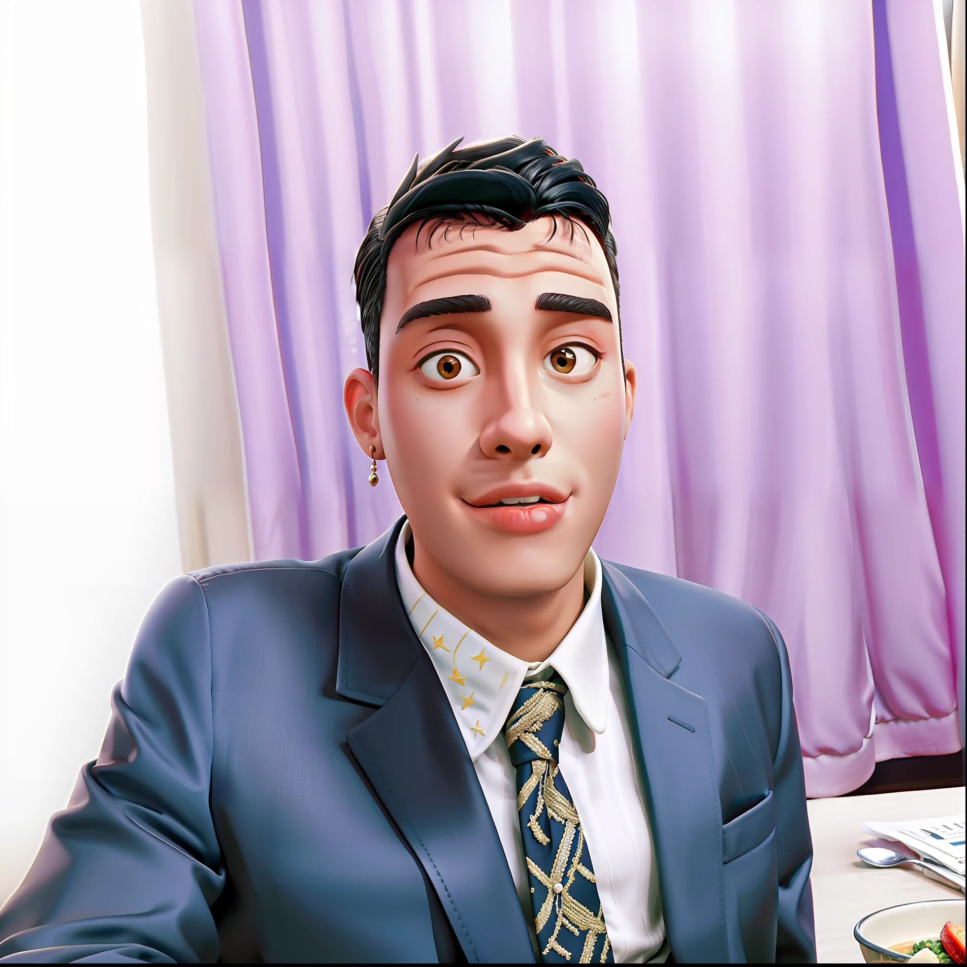 There's a man in a suit and tie sitting at a table, Mohamed Chahin, Riyahd Cassiem, Alex, Jose Miguel Romano Francisca, imagem frontal, Ronaldo Luis Nazario de Lima, em torno de 1 9 anos, imagem profissional, taken in the early 2020s, Ronaldo Luis Nazario da Lima, Estilo Mohamed Chahin
