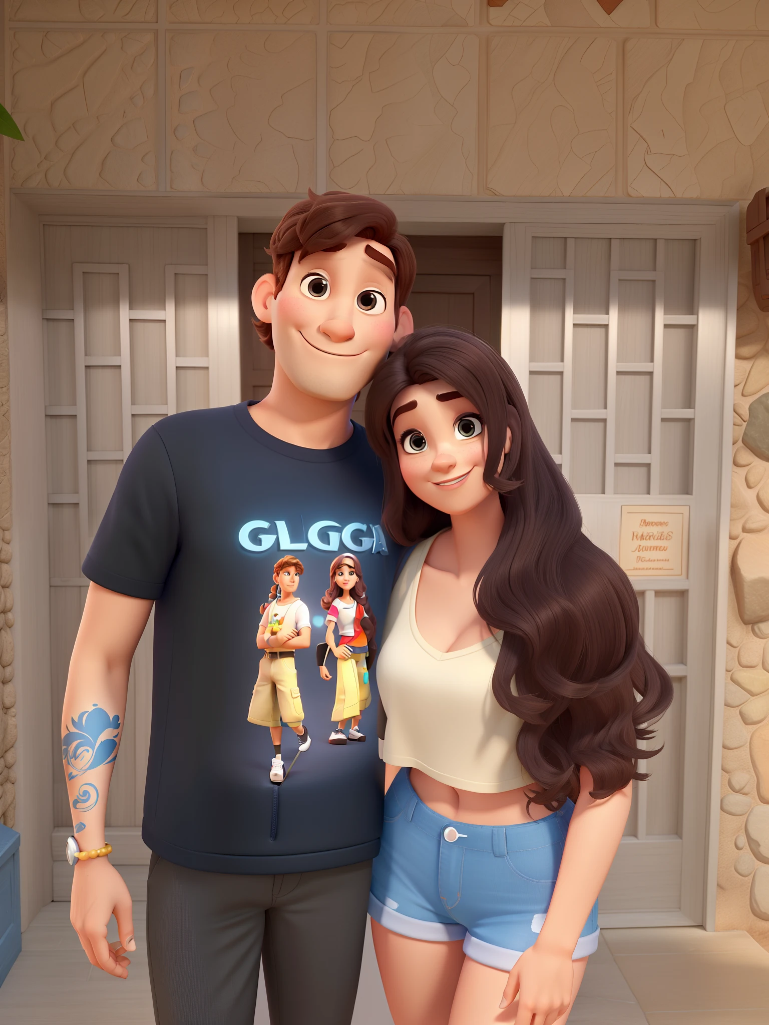 Um homem e uma mulher estilo disney pixar, alta qualidade, melhor qualidade