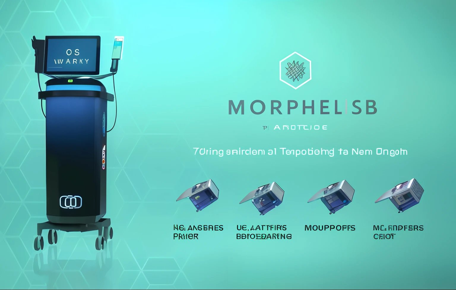 include a woman next to the machine in the image
