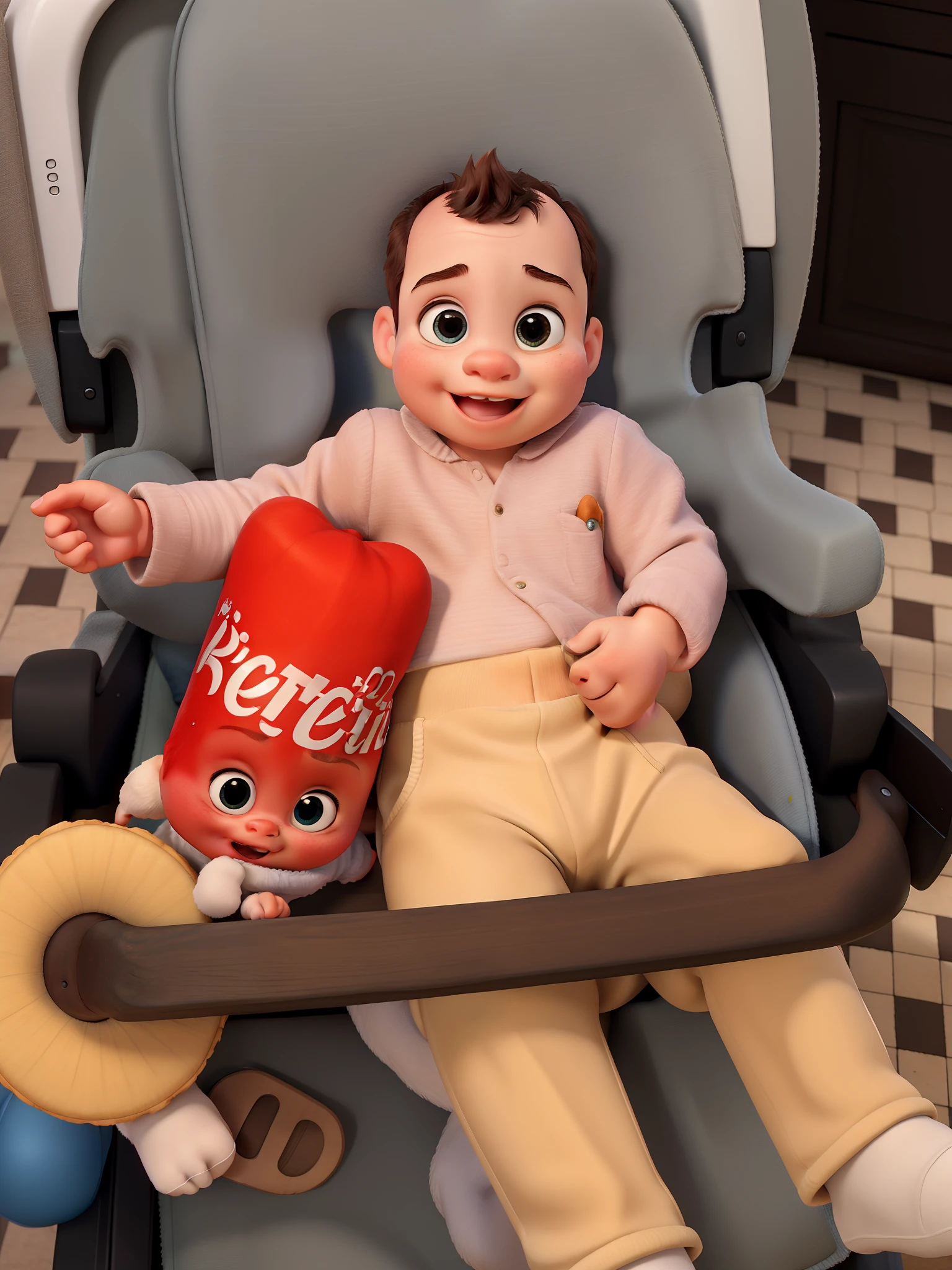 masterpiece, best quality, a  without hair Disney pixar
