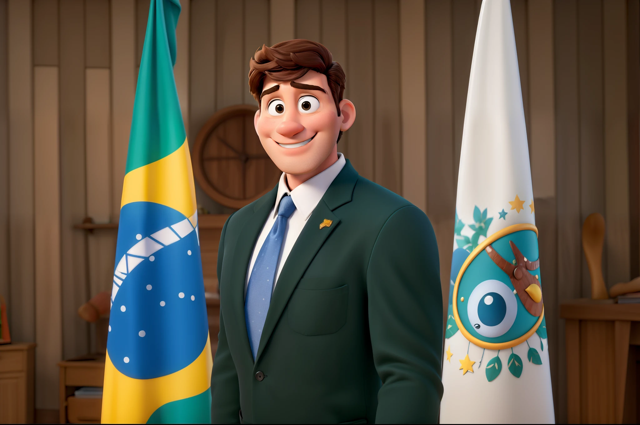 Homem branco estilo disney pixar, alta qualidade, melhor qualidade