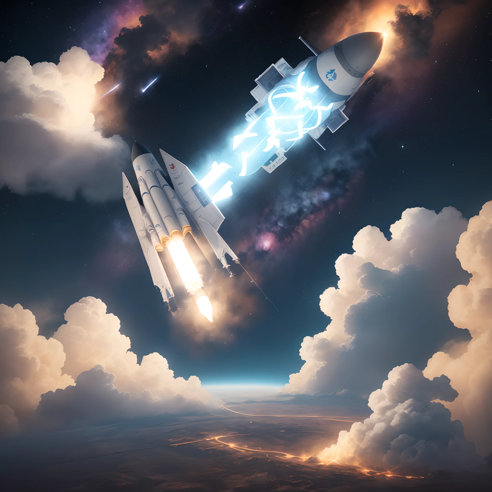 Xrp on the side of the rocket in space
