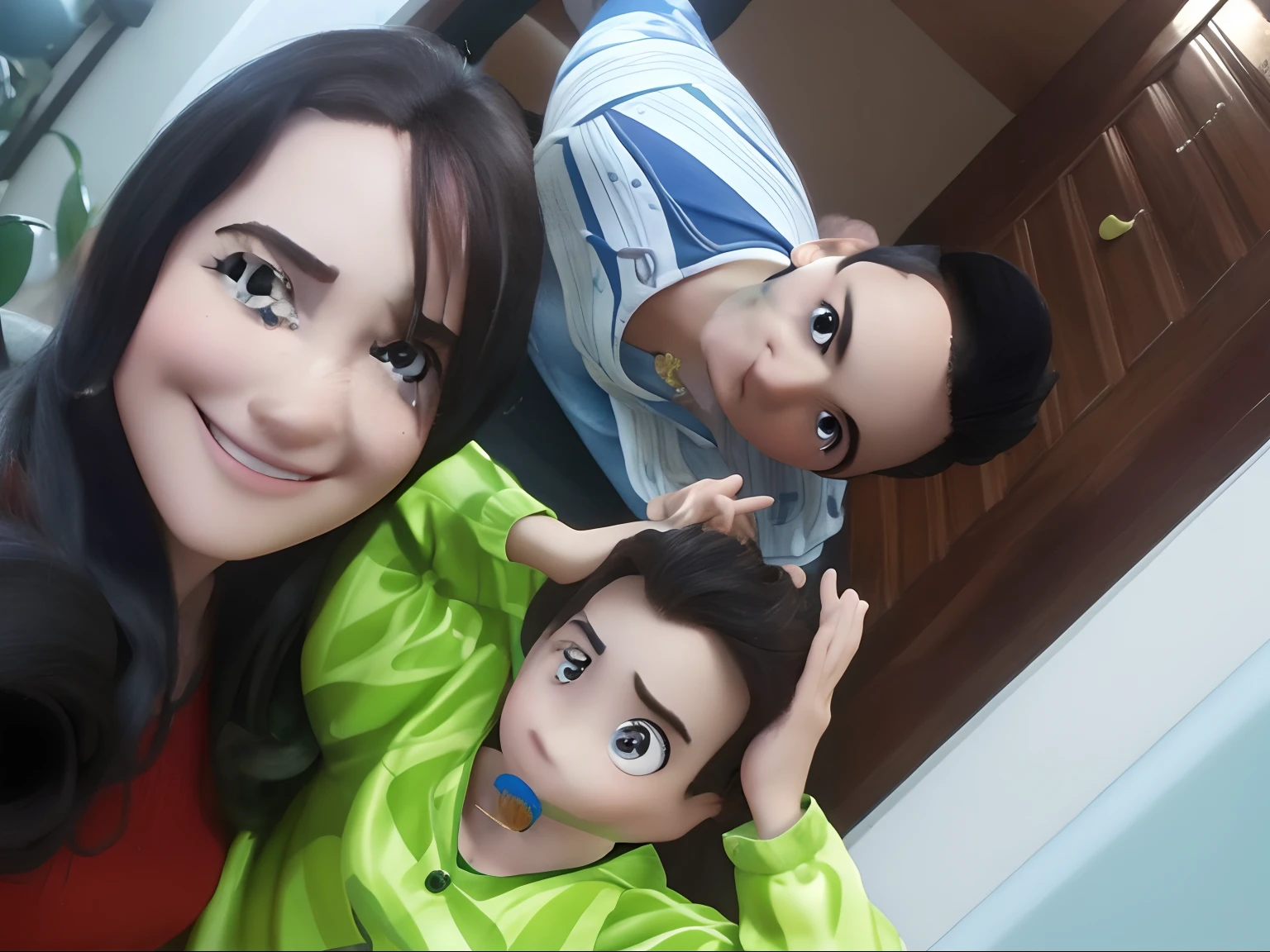 A Disney Pixar-style family, alta qualidade, melhor qualidade.