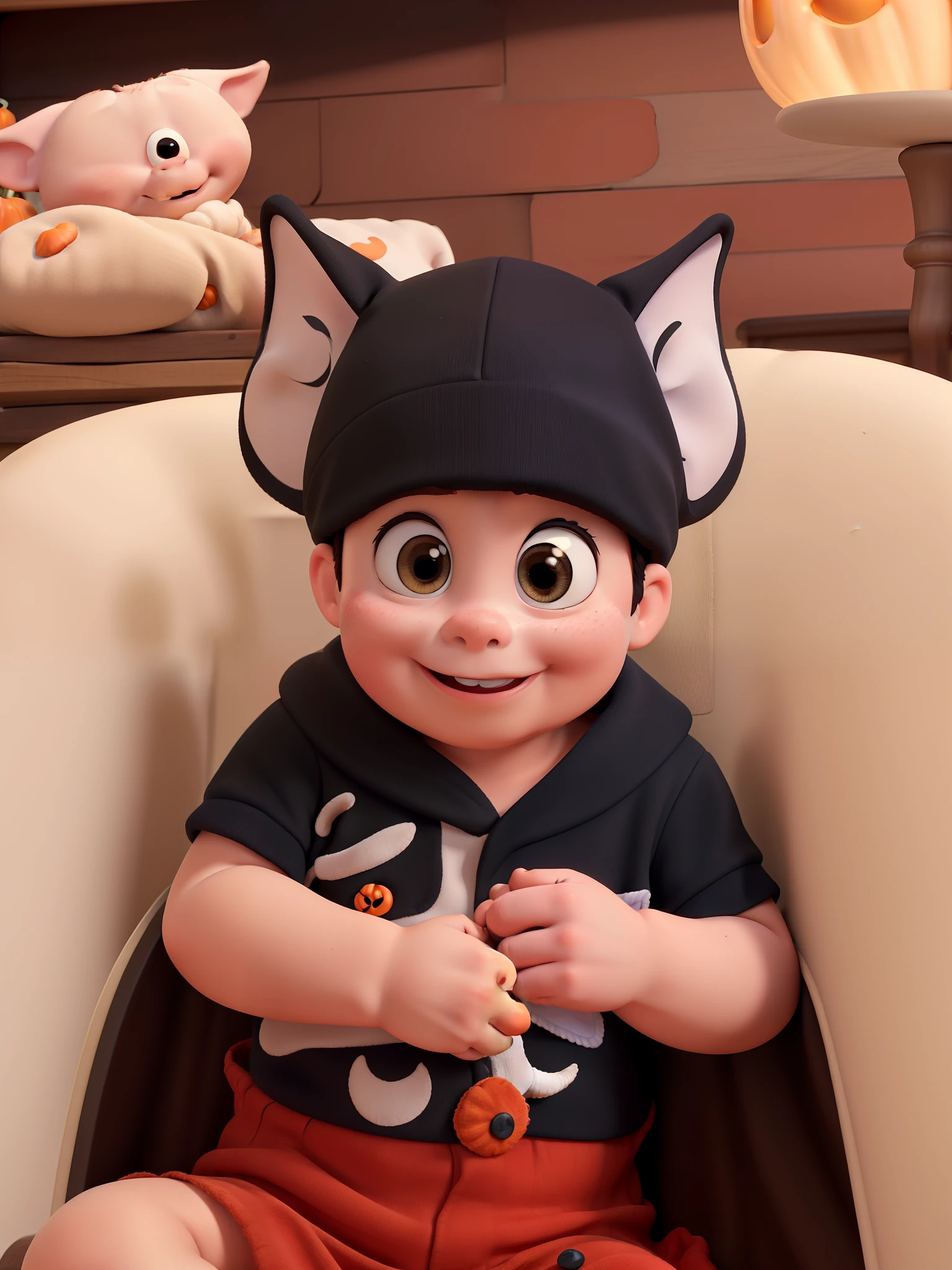 masterpiece, best quality, a Disney pixar wearing Halloween clothes