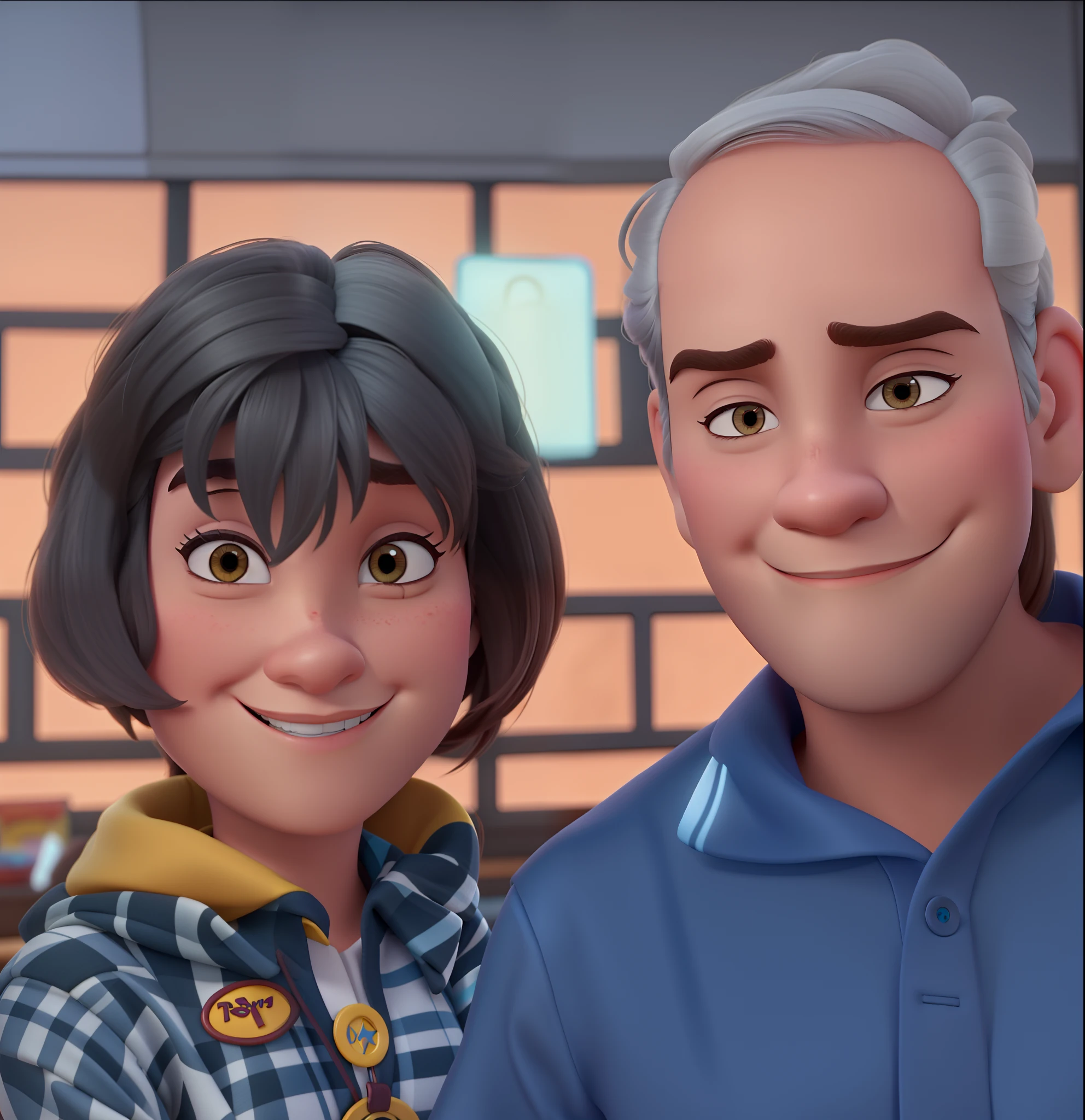 Uma mulher e um homem estilo disney pixar alta qualidade, melhor qualidade