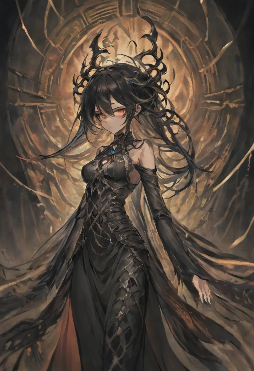 Waifus, Perfect breasts ,  breasts fully exposed  , she wrap ,  Appearance: She stands engulfed in tattered bandages, a mere semblance of her former self, with remnants of what once might have been a luxurious garment now reduced to decaying shreds. The once intricate patterns on the fabric are now distorted, resembling ominous symbols etched by an unseen hand, whispering of a malevolent past.

Eyes: Deep within the shadowy recesses of her burial wrappings, her eyes burn with a sinister glow, their once vibrant determination now twisted into an eerie, haunting resolve that chills the soul of any who dare meet her gaze.

Hair: Strands of her once-lustrous, raven-black hair now appear like ghastly tendrils emerging from the abyss, entangled with fragments of ancient cloth, hinting at the tangled web of despair that has enveloped her for centuries.

Physical State: The faint outlines of withered flesh and crumbling bone beneath her bandages seem to pulsate with a malevolent energy, as if the very essence of decay and darkness has seeped into her being, amplifying the horror of her existence.

Demeanor: An aura of maleficence envelops her, an unsettling presence that fills the air with a suffocating sense of dread. Her movements, slow and deliberate, seem to resonate with an otherworldly rhythm, a macabre dance that echoes the tormented whispers of the long-forgotten souls she guards.

Purpose: She stands as a relentless specter, a grotesque sentinel of a forgotten era, bound by an ancient curse that fuels her insatiable hunger for vengeance. Her ethereal form serves as a reminder of the horrifying consequences that await those who dare disturb the sanctity of the tomb, her restless spirit haunting the living as a warning of the unfathomable terrors that lie beyond the veil of death.