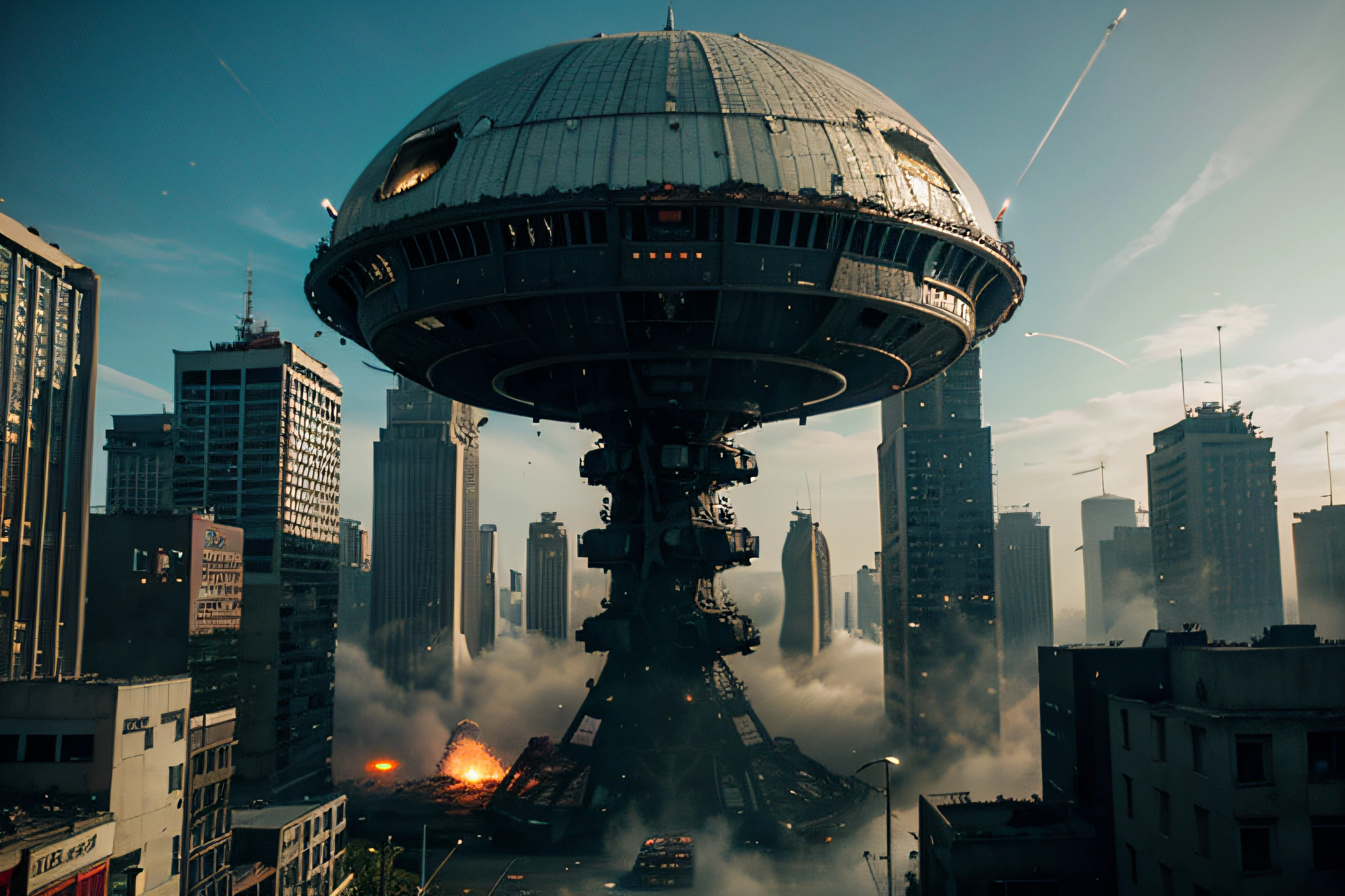 Alien attack, Wrecked City