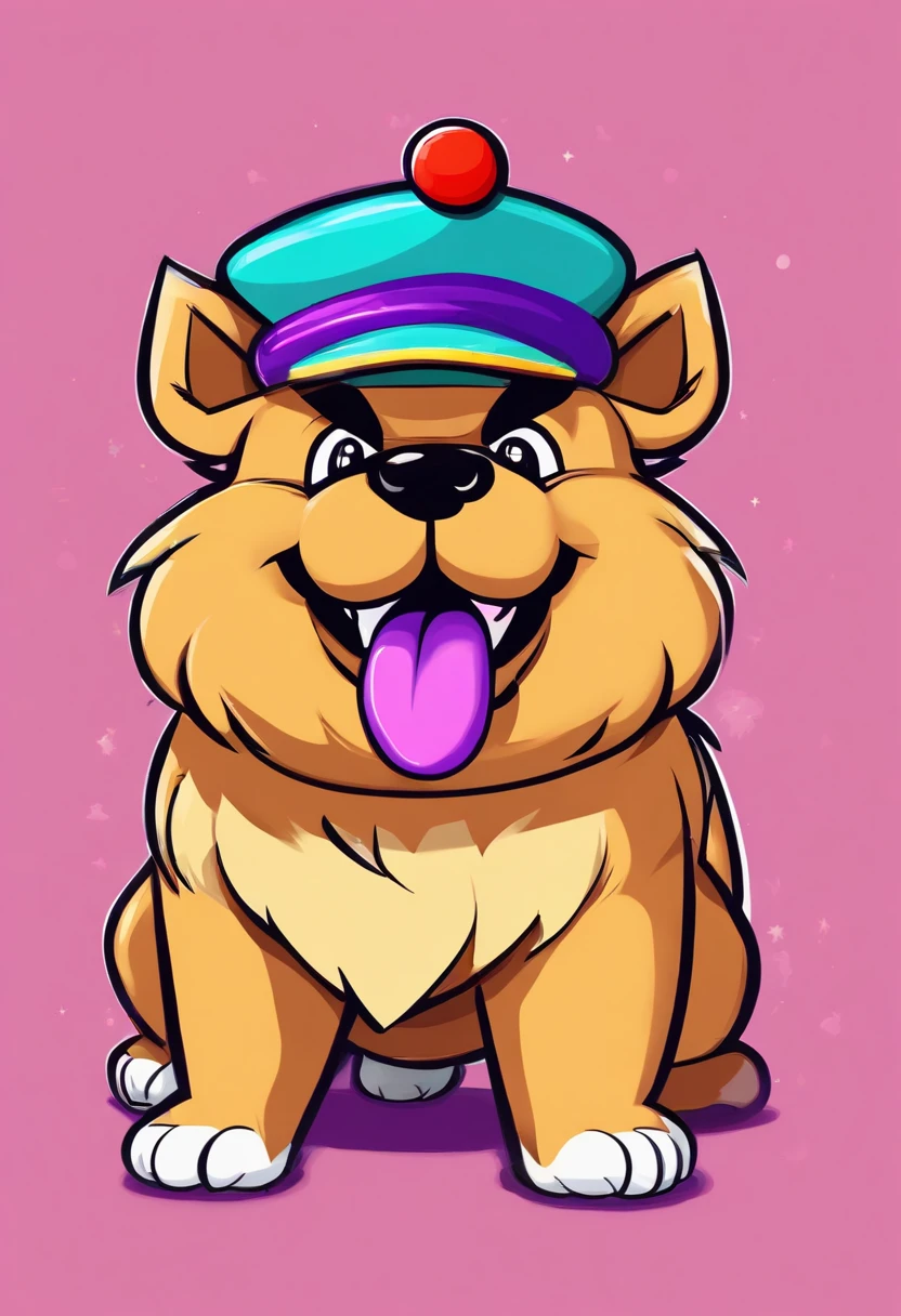 Chow chow dog with purple tongue