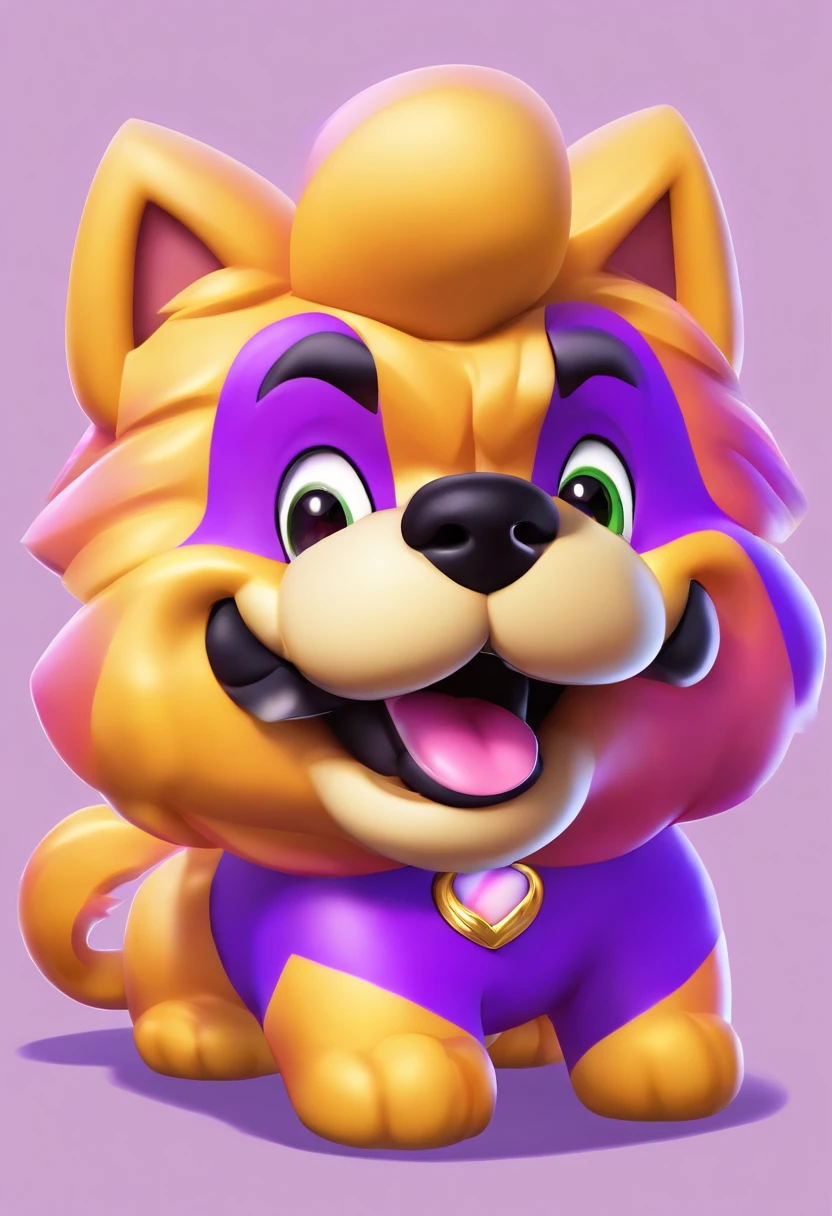Make a Chow Chow Dog with a Purple Tongue