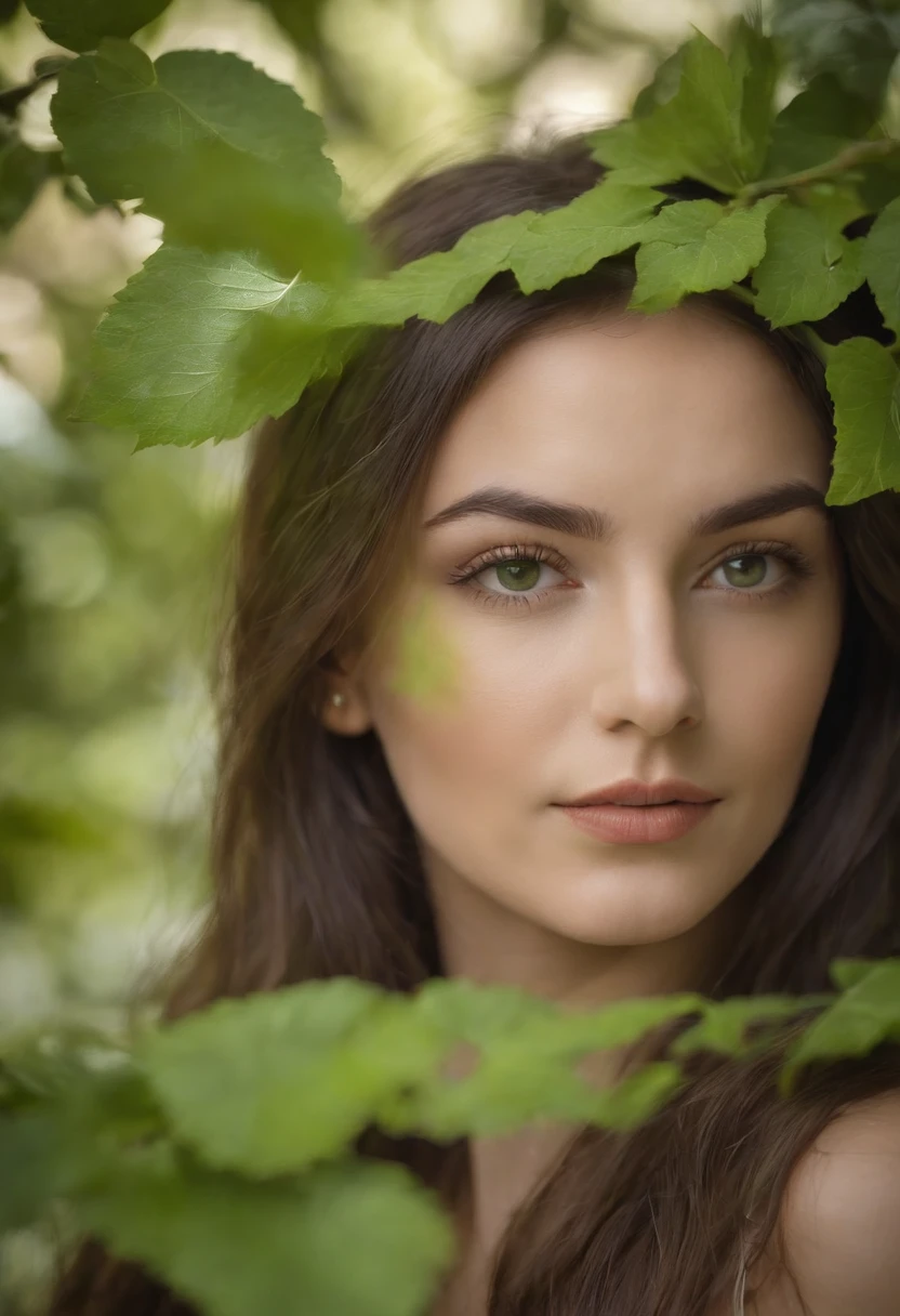 Minha foto com olhos verdes no jardim