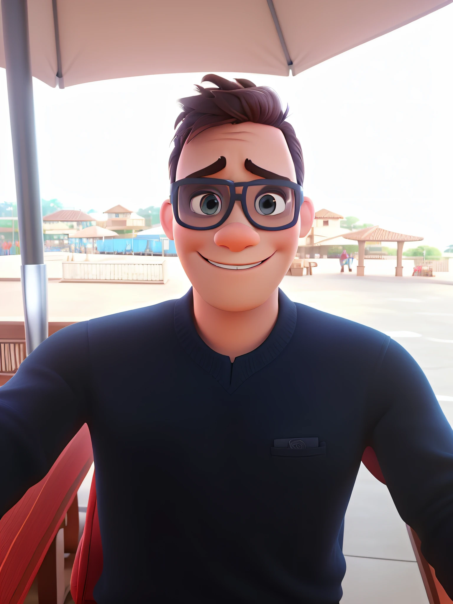 um homem estilo disney pixar, alta qualidade, melhor qualidade