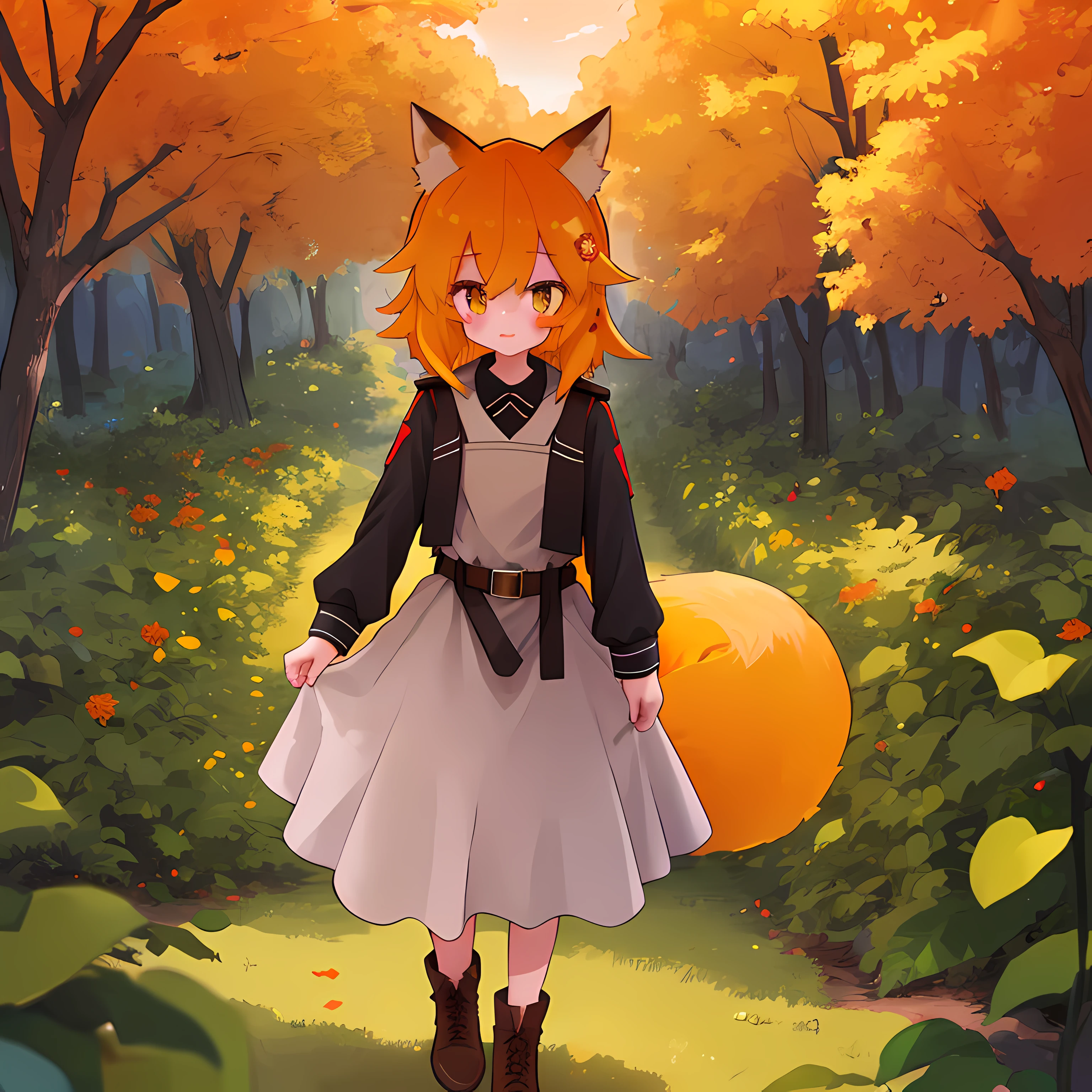 (Best Quality,4k,hight resolution,Masterpiece:1.2),Fox Girl,ear,On the Front Line,single girl,Bushes,the trees, Detailed girl, beatiful face, redhead hair, pretty eyes, very detailed eyes, Beautiful yellow eyes, Almost orange eye color, Very nice girl, The Soviet Form of World War II, Ceremonial uniform of the Soviet Union
