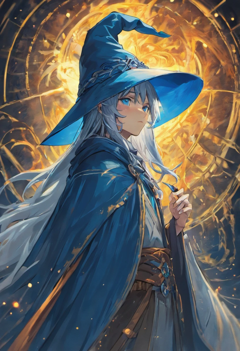 PetrPavel como um Mago, em uma madeira, Cosplay de Gandalf, Cabo Azul, blue hat