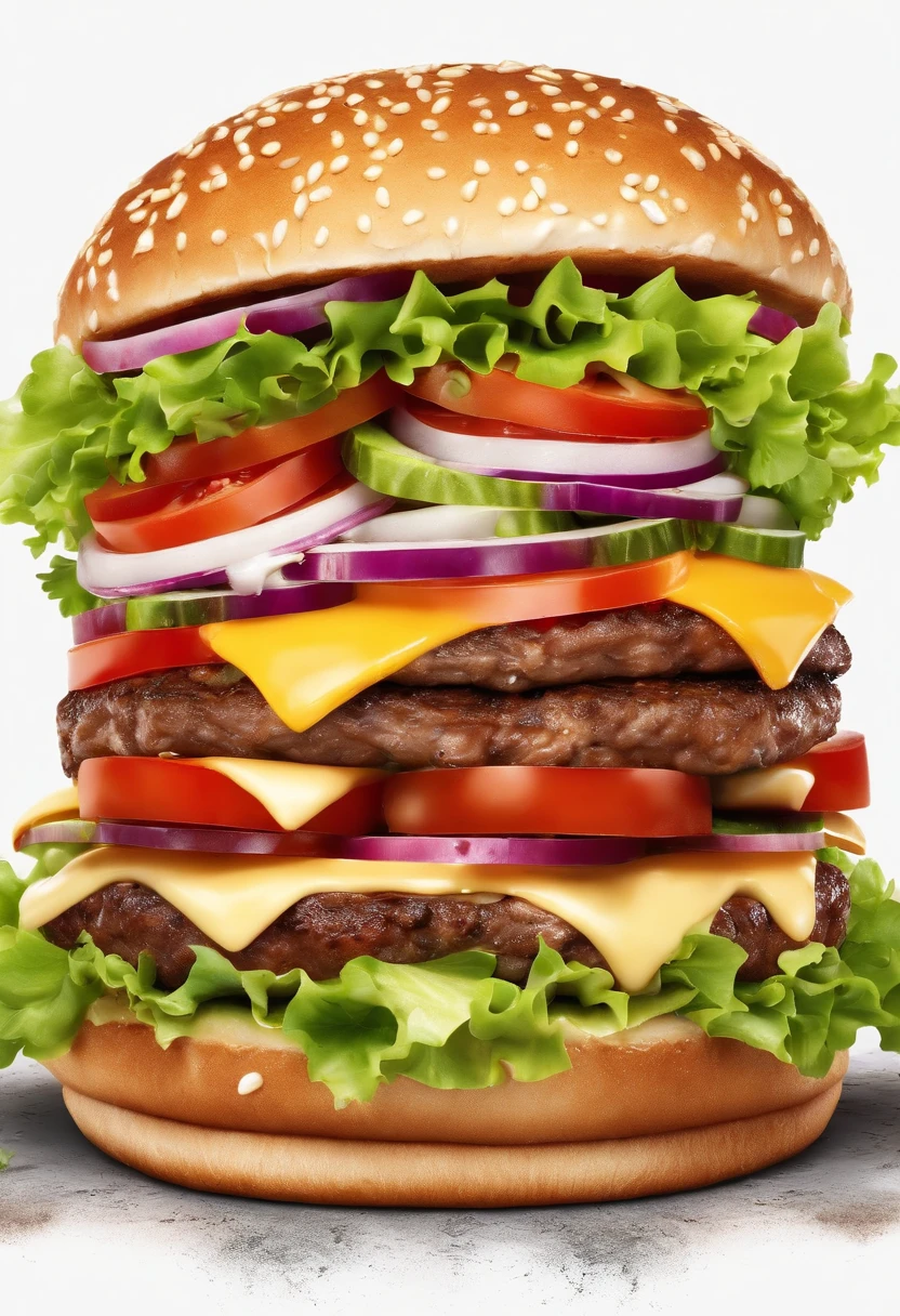 Big burger 4K hd with white background