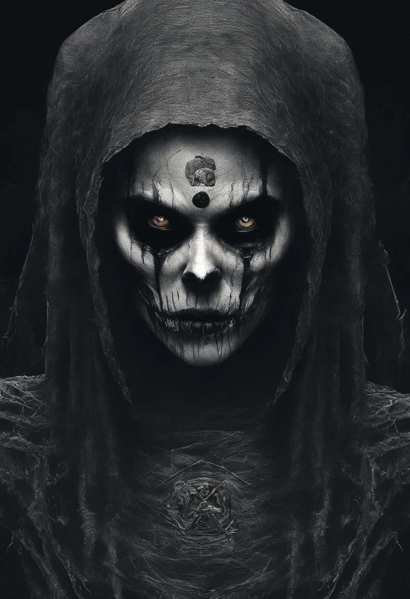 Bruxa com cara de caveira