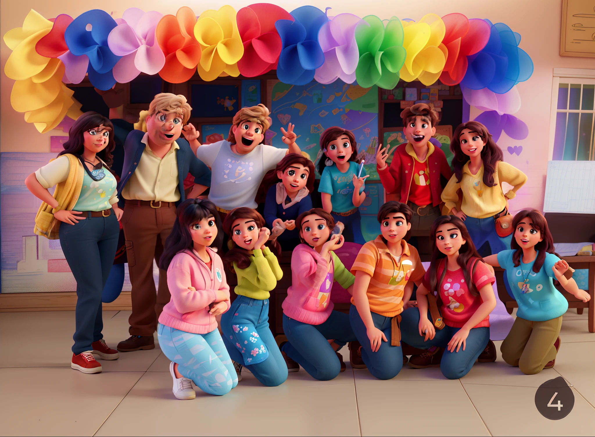 faithfully create the image in the Disney Pixar style,(best quality,4k,8k,highres,masterpiece:1.2),ultra-detailed,(realistic,photorealistic,photo-realistic:1.37),colorful vibrant animation,HDR,UHD,studio lighting,extremely detailed characters,expressive eyes and lips,character emotions,playful and dynamic pose,beautifully textured landscape,cartoonish yet realistic portrayals,rich storytelling,whimsical charm, lively and bustling background,meticulously crafted scenery,vivid and saturated colors,prominent highlights and shadows,dynamic lighting effects