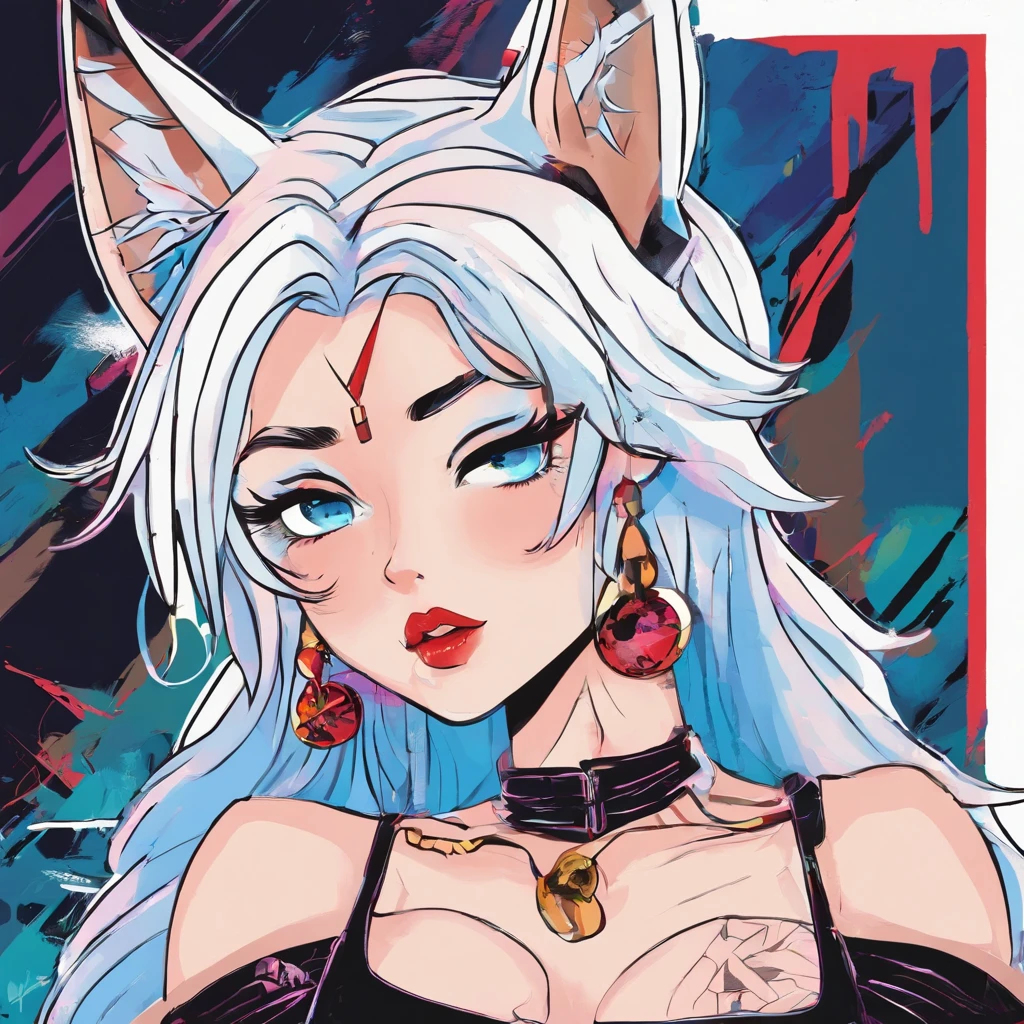 male, has Long white hair, has wolf ears, has wolf tail, has blue eyes, wearing denim short shorts, thigh high fishnets, black combat boots, wearing cropped black hoodie, flat chest, super flat chest, solo femboy, only one femboy ((FLAT CHEST)) (ALONE)(SOLO) Alone, solo, wide hips, thicc thighs, male, is male