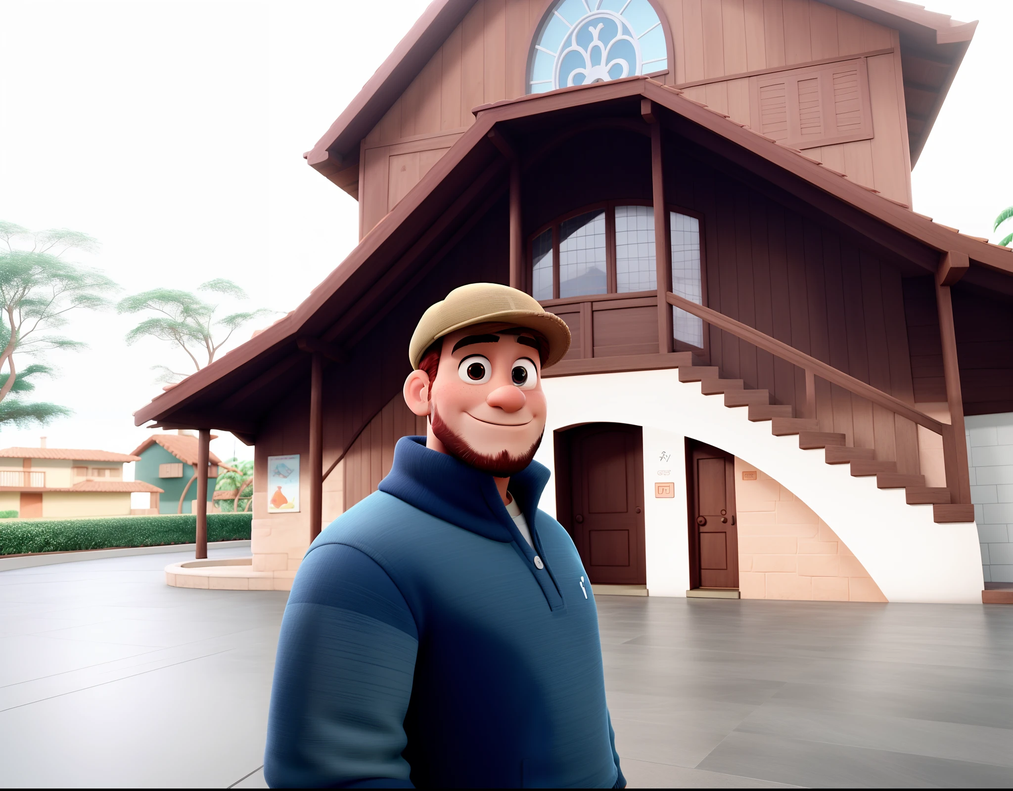 Um homem moreno, estilo Disney Pixar, Alta qualidade, melhor qualidade.