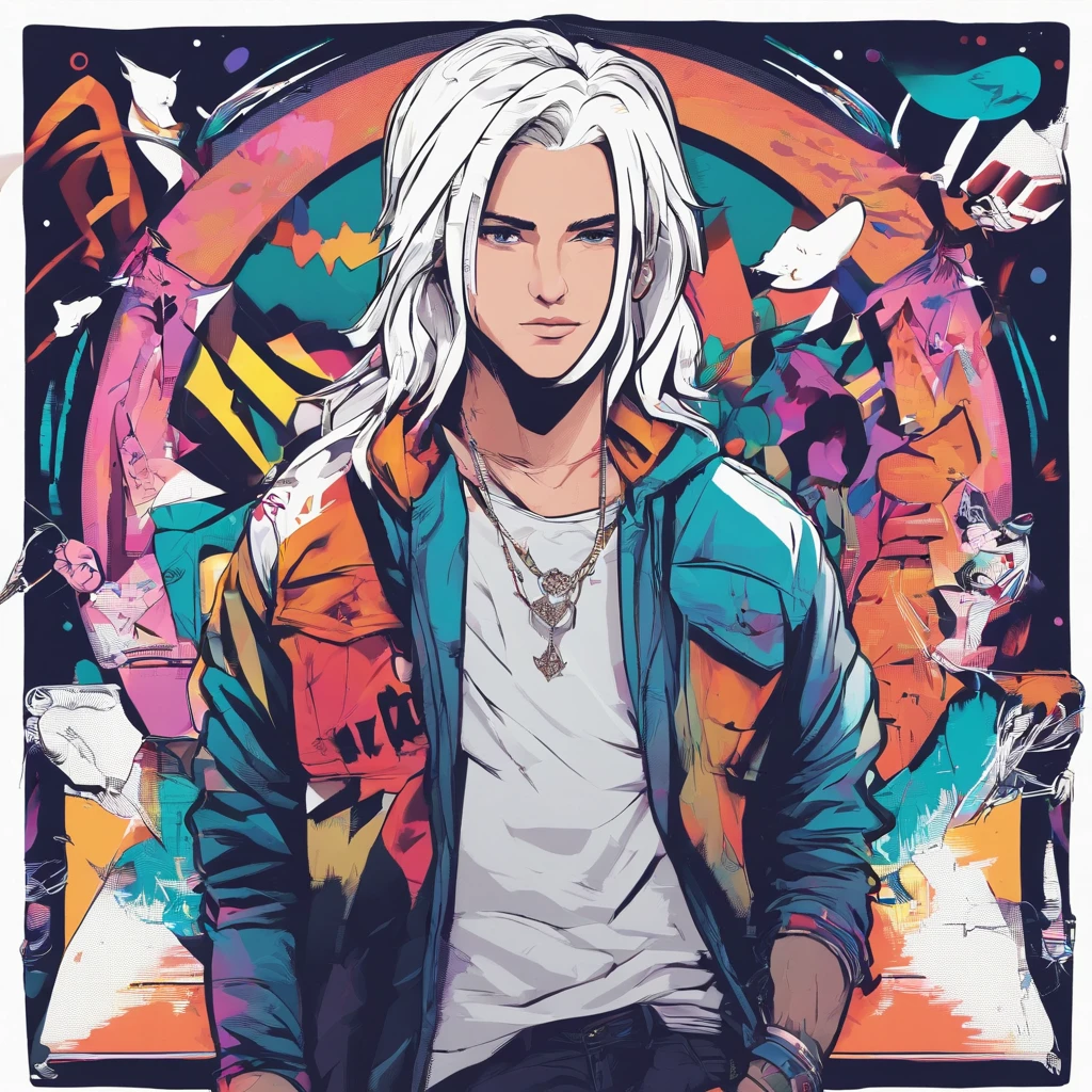 male, has Long white hair, has wolf ears, has wolf tail, has blue eyes, wearing denim short shorts, thigh high fishnets, black combat boots, wearing cropped black hoodie, flat chest, super flat chest, solo femboy, only one femboy ((FLAT CHEST)) (ALONE)(SOLO) Alone, solo, wide hips, thicc thighs, male, is male