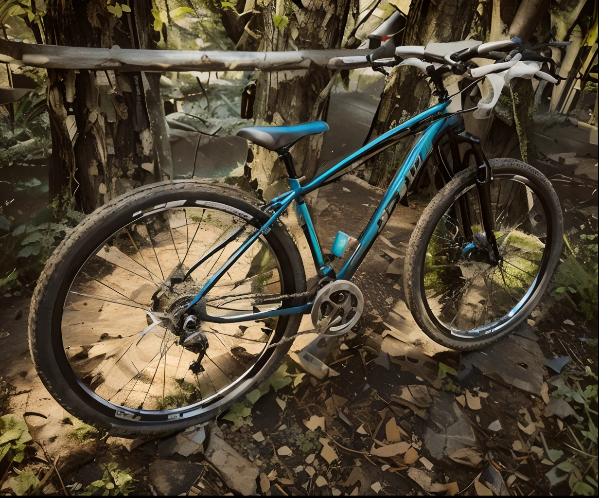Prompt: BICICLETA MONTAN BIKE, imagem completa, High Resolution High Contrast IN DIGITAL ART WITH MANY RELIEFS,512k