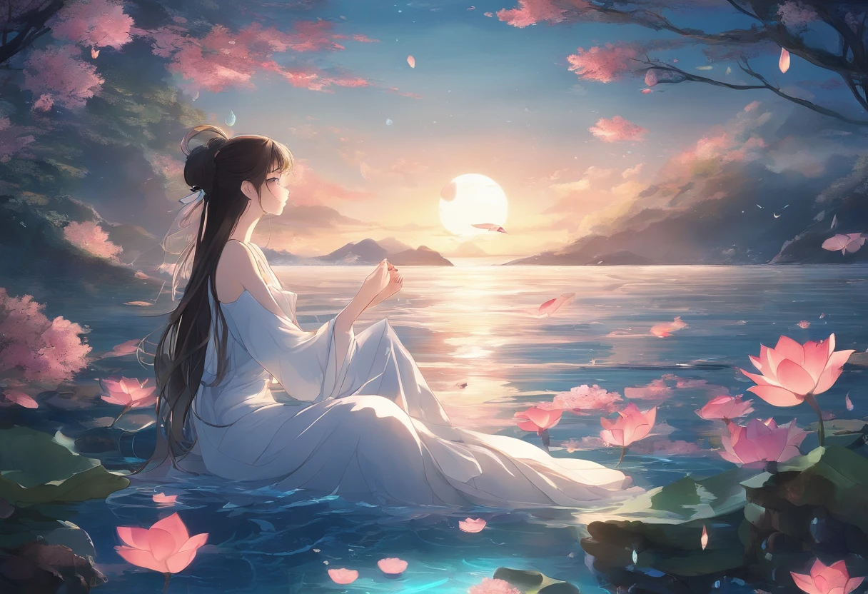 (best quality,4k,8k,highres,masterpiece:1.2),ultra-detailed,(realistic,photorealistic,photo-realistic:1.37),long floating hair,nightgown,flat_chested,petite,swimming deep water,barefeet,soft breeze,moonlit ocean,calm and serene,surreal reflections,ethereal beauty,dim lighting,subtle hues,gentle ripples,tranquil atmosphere,serene expression,peaceful tranquility,graceful movements,endless depths,whispering waves,captivating stillness,dreamlike atmosphere,pool of shimmering moonlight,mesmerizing presence,submerged tranquility,vibrant underwater life,deep-sea exploration,hidden mysteries,submerged dreams,serenity of the depths,majestic elegance
