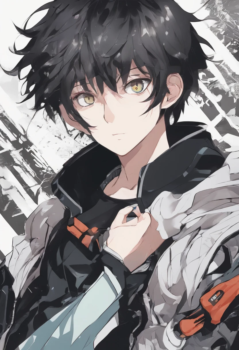 a boy haired black and eyes black