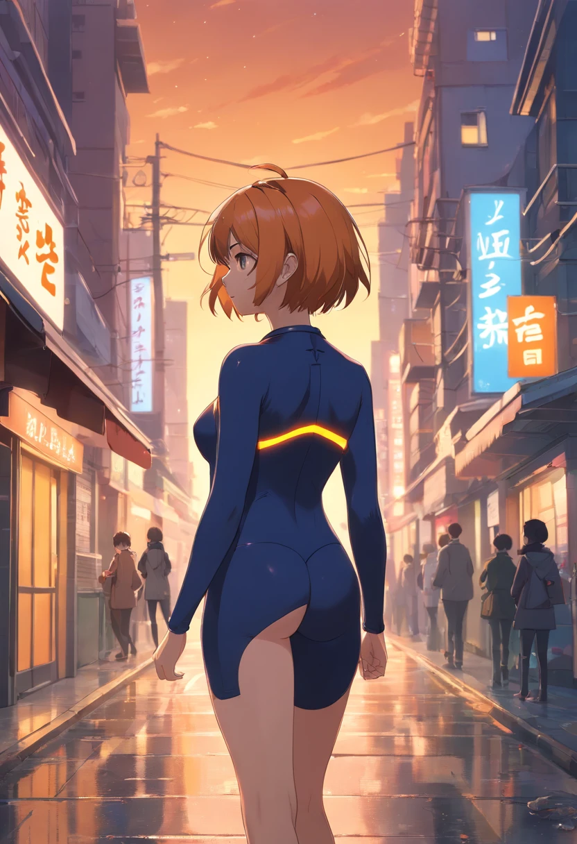 (best quality,4k,8k,highres,masterpiece:1.2),ultra-detailed,(realistic,photorealistic,photo-realistic:1.37),illustration,curvy female figure,orange hair,big breasts,big buttocks,full-body black bodysuit,yellow eyes,thick thighs,short bob haircut,wide hips,vibrant colors,dimmed lighting、haloween