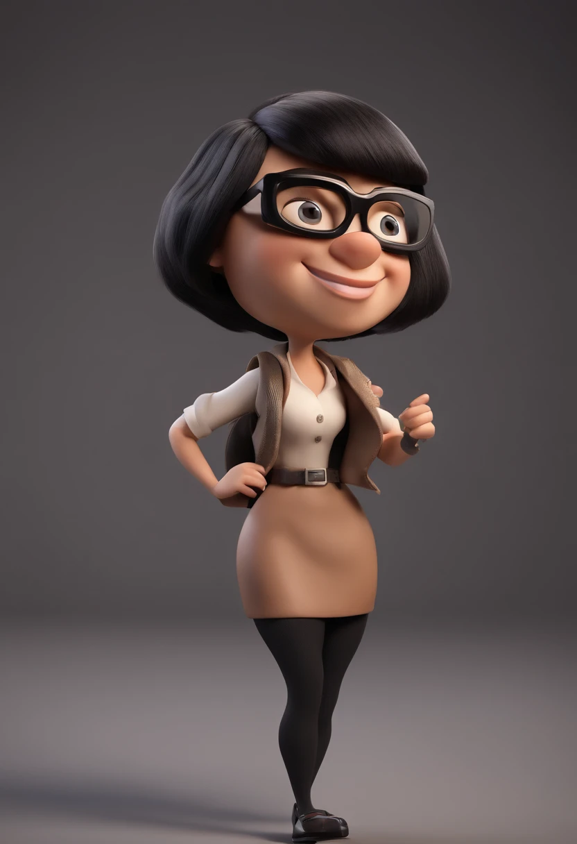 Cartoon character of a woman wearing black glasses ,cabelos castanho escuro grisalho, um personagem animado, Caractere estilizado, animation style rendering, 3D estilizado, Arnold Maya render, 3 d render stylized, toon render keyshot, Personagem 3D, Personagem 3D, 3d rendering stylized, 3 d character render, personagem de desenho animado, Personagem de close up, Pose de personagem, (Estilo Pixar) (master part:1.2) (Bokeh) (best quality) (pele detalhada) (textura detalhada) (8k) (argila) (Cinematic lighting) (foco nítido,Senta e vaza a parte superior do corpo