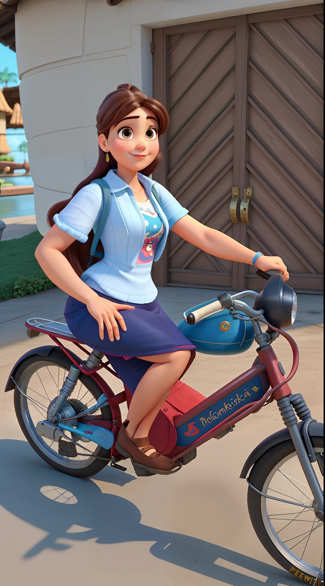 Uma mulher clara, estilo Disney Pixar, alta qualidade, melhor qualidade