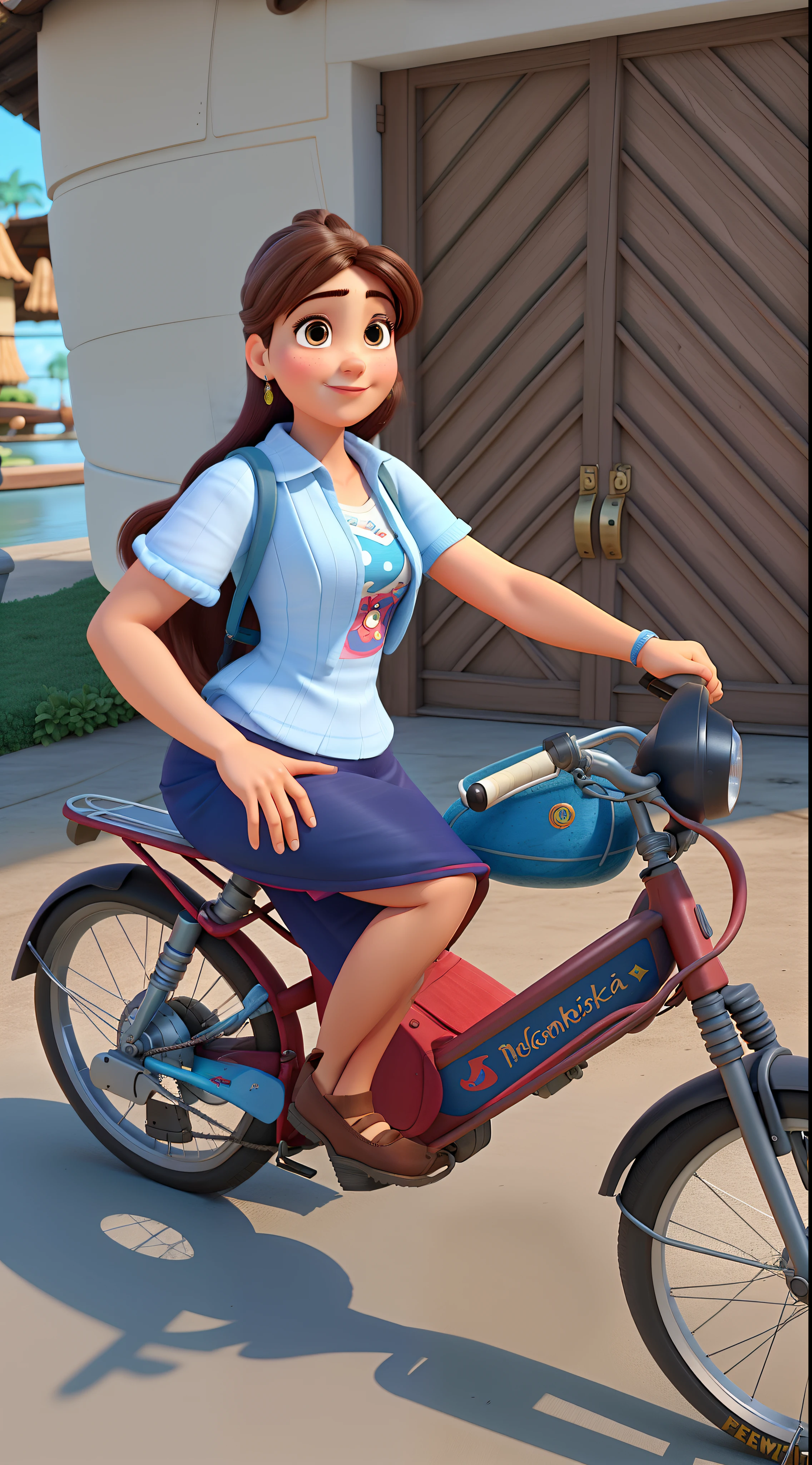 Uma mulher clara, estilo Disney Pixar, alta qualidade, melhor qualidade