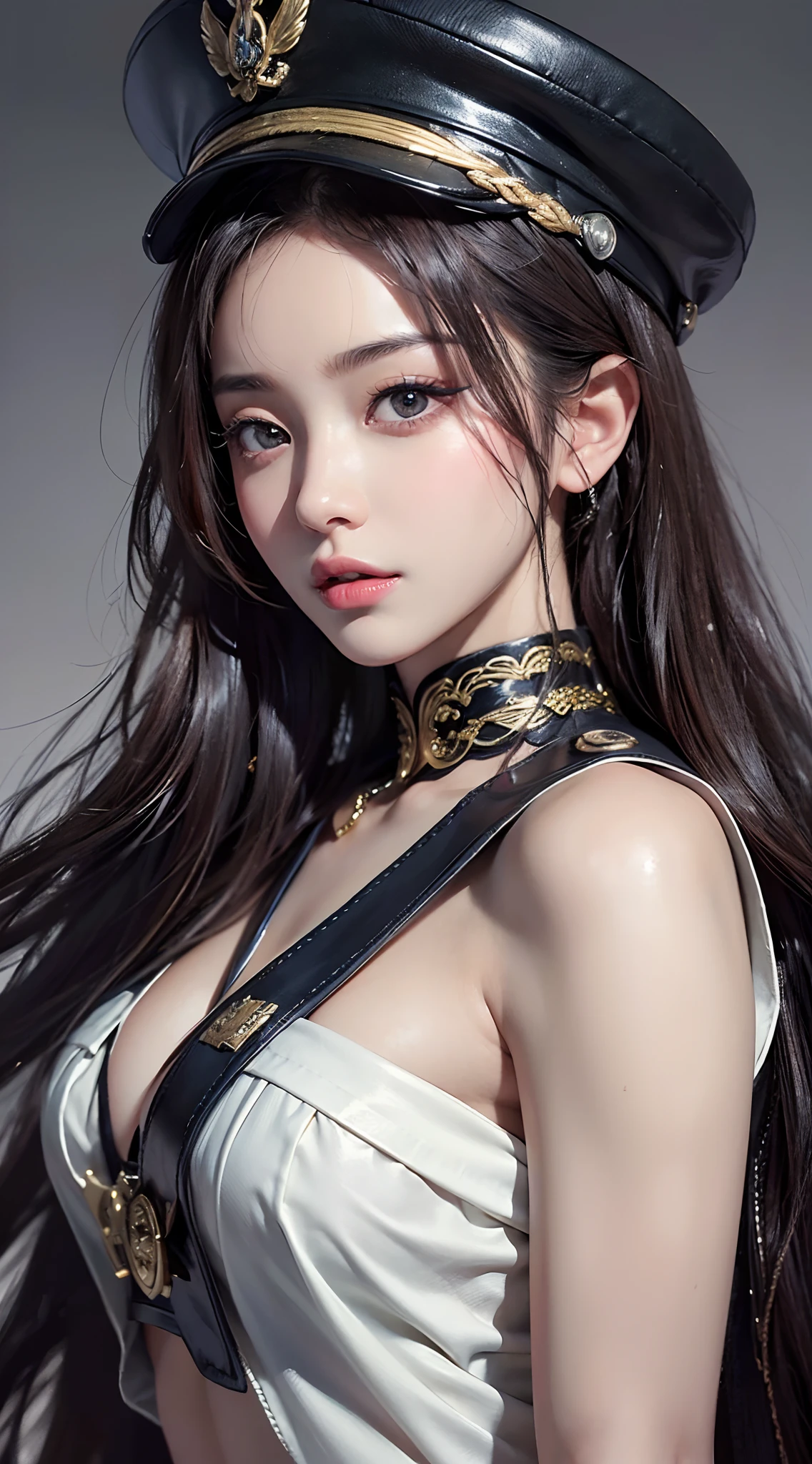 (Top Quality, 8k, 32k, Masterpiece, UHD: 1.3), (Charming Japan Female Pictures), 1 Girl, (Long Hair), Abs, Perfect Body, Ultra Detailed Face, Detailed Lips, Fine Eyes, Double Eyelids, (Seductive), (((Exciting: 1.5)), Beautiful Asian Girls, Phenomenal Beauty, Military Girls, Battlefield