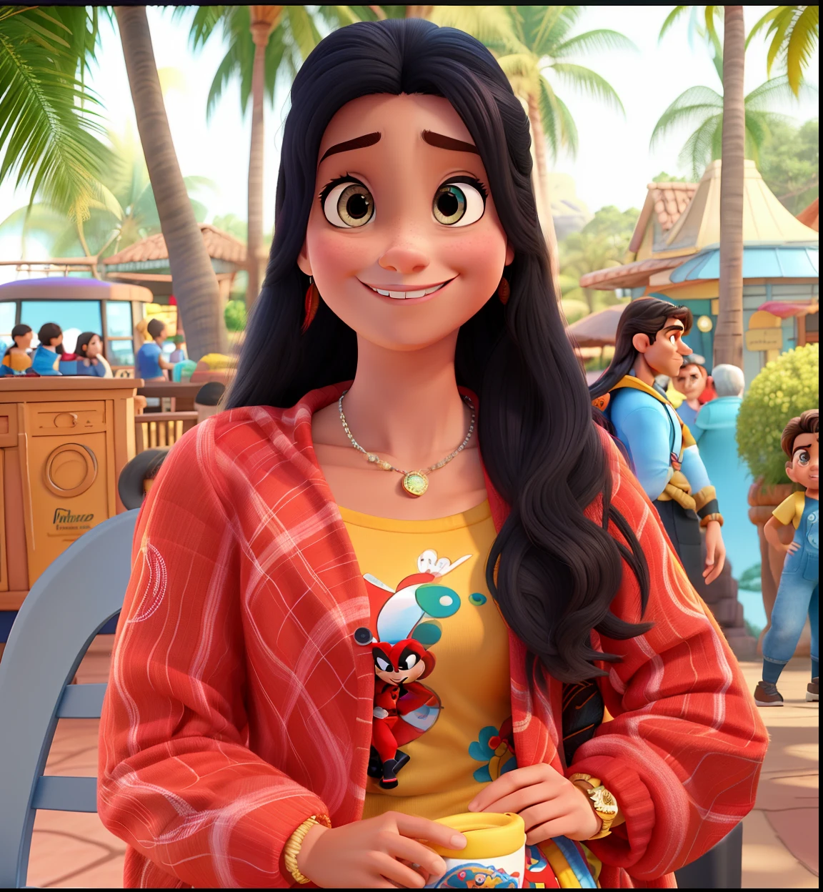 Uma mulher estilo Disney pixar, alta qualidade, melhor qualidade, roupa do homem aranha