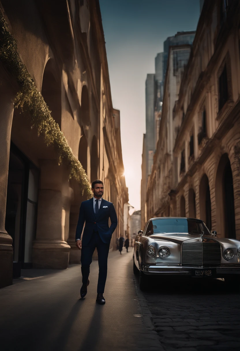 Crie artes de IA impressionantes,Capture the essence of a confident and charismatic multi-millionaire,Wear impeccable tailor-made suits, Context is the context that reflects wealth and success. Infuse art with a sense of power, elegence, e refinado, Use your creative AI technology to bring that vision to life