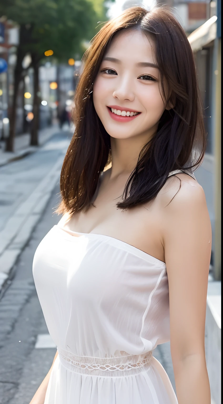 (((A beautiful woman standing in a windy park:1.3))),(Hair blowing up in the strong wind:1.3),(Shirt floating in strong wind:1.3),(Skirt floating in strong wind:1.3),Hold down the rising frilled skirt with your hands:1.3),Off the shoulder,White shirt,Looking at the audience,whole body,From above,look up,Beautiful Hands,(Reddish brown wet shiny short messy hair),Blushing cheeks,Pointed red mouth,Big Breasts,Accentuate your breasts,Perfect body curves,Beautiful clavicle,((Expressing happiness through facial expressions:1.3))),Nice face,
Detailed clothing features,Detailed hair features,Detailed facial features,Looking at the camera,,(Dynamic and sexy pose),Cinematic Light,(Highest quality,Written boundary depth,Intricate details,The contrast of light and shadow makes the subject appear three-dimensional,) ,Digital single-lens reflex camera, (Photorealistic),(Picture Mode Ultra HD,)
