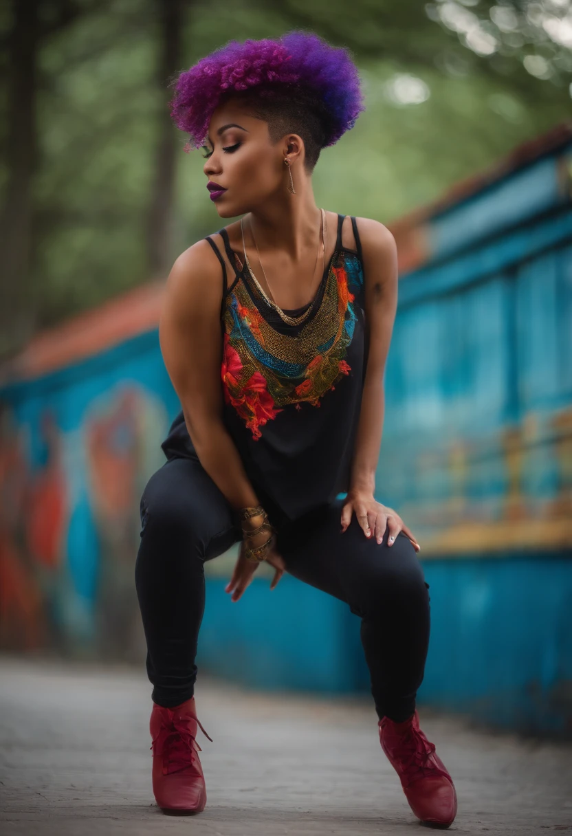 Hip hop dancer,medium short hair