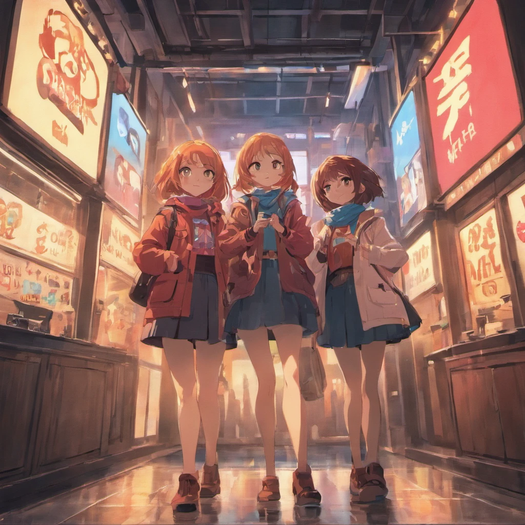 Two girls in front of a sign with their hands on their hips taking photo for a Pixar Cartoon style social network