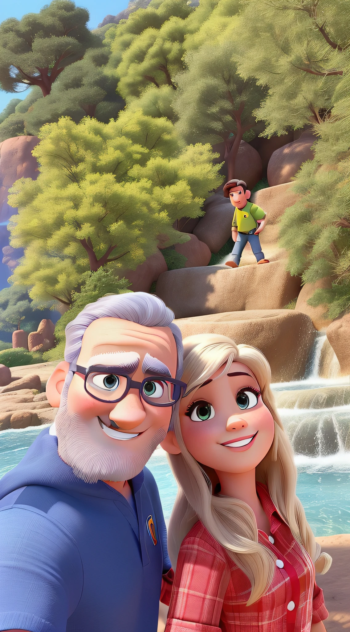 Um homem  e uma mulher estilo disney pixar, alta qualidade, melhor qualidade